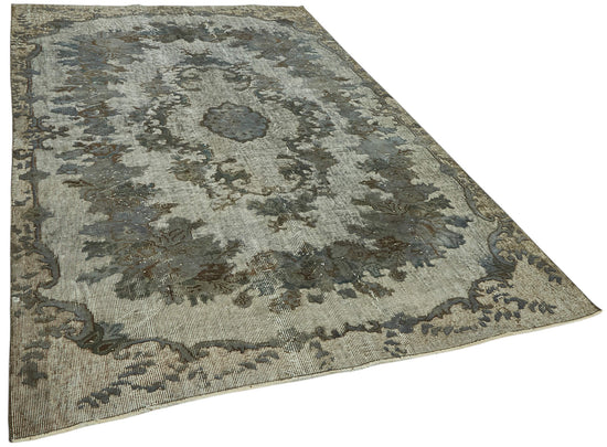 6x9 Vintage Hand-Carved Turkish Rug - 47092
