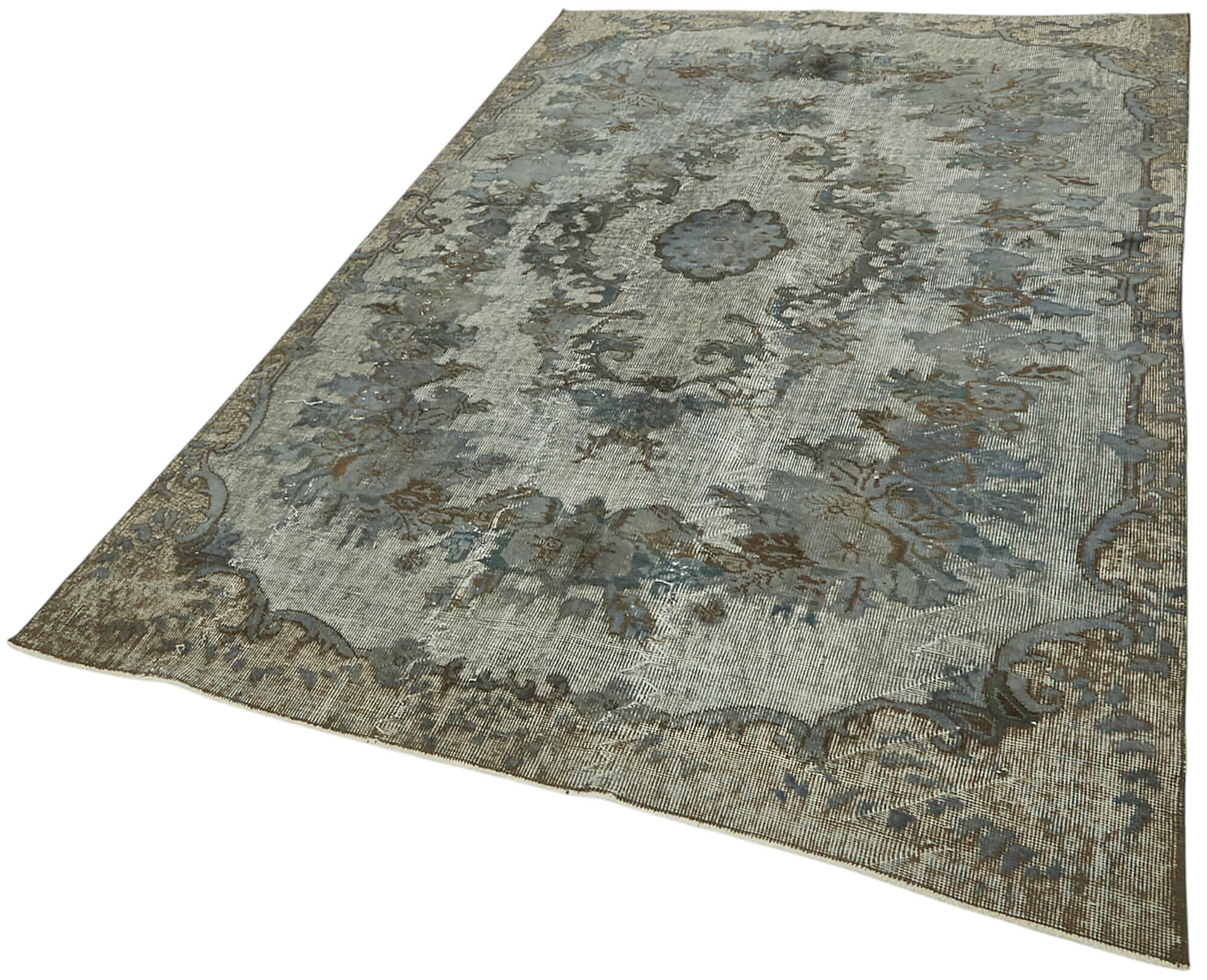 6x9 Vintage Hand-Carved Turkish Rug - 47092