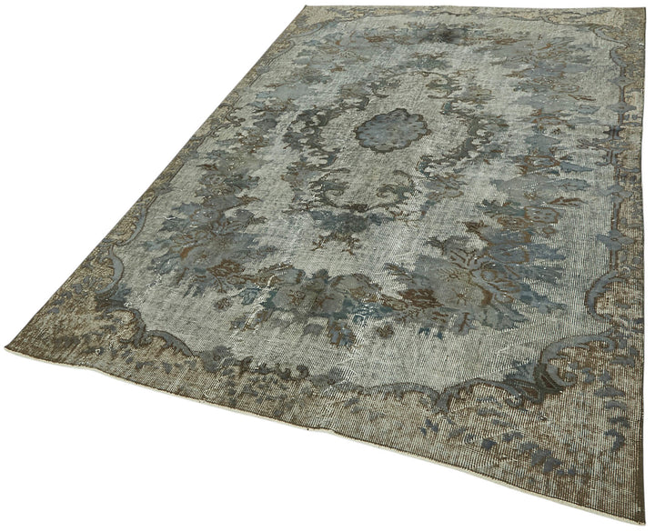 6x9 Vintage Hand-Carved Turkish Rug - 47092