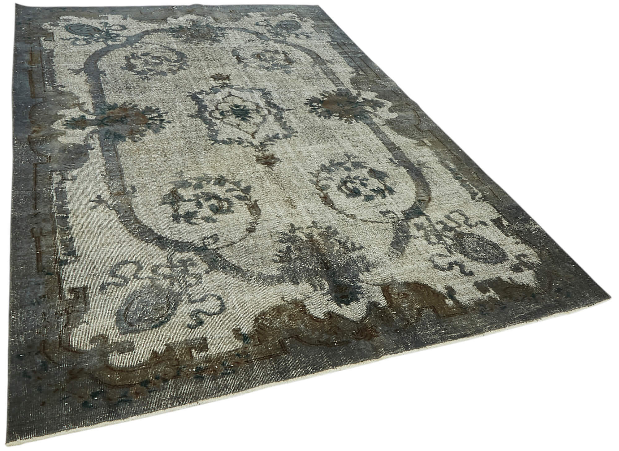 6x10 Vintage Hand-Carved Turkish Rug - 47094