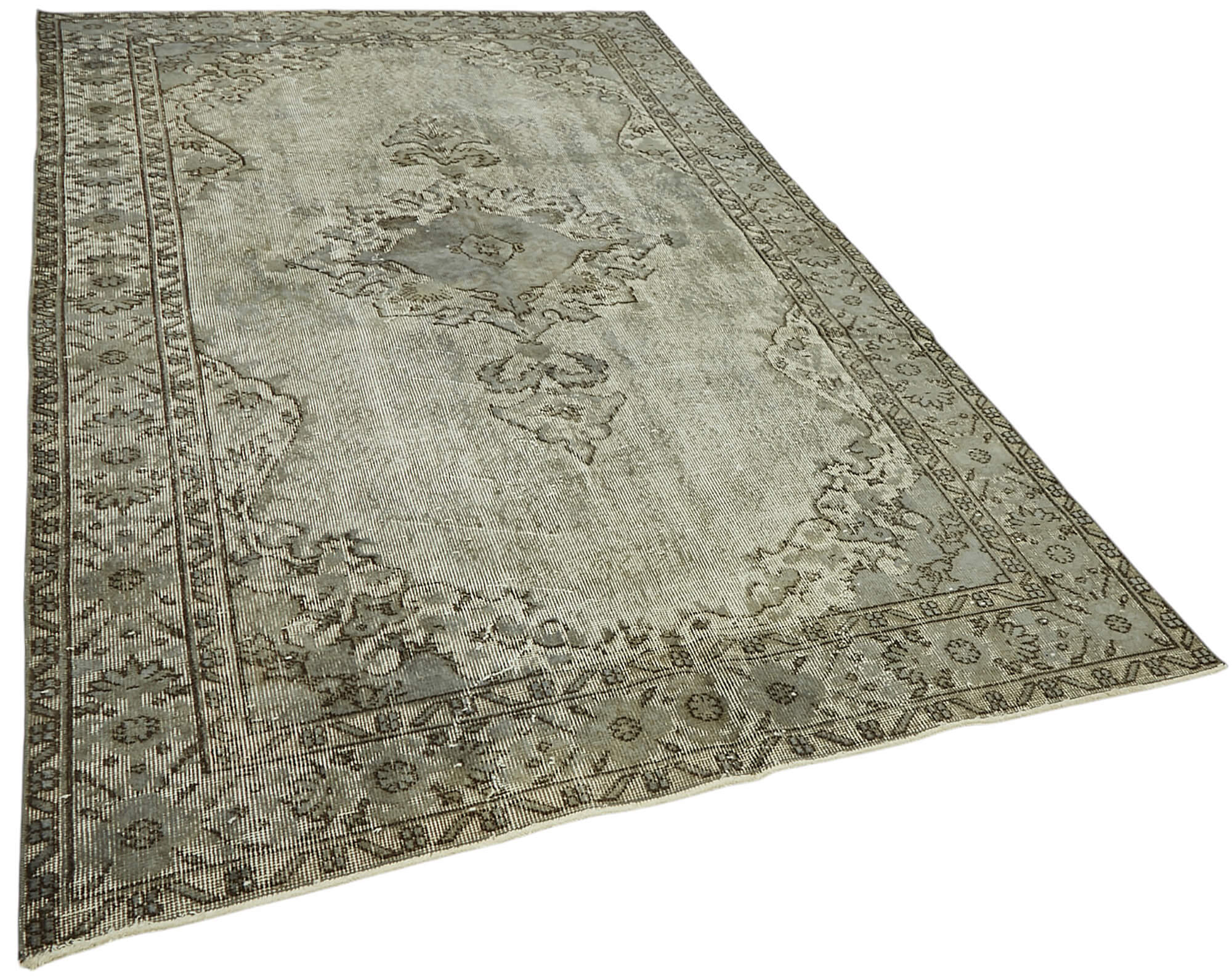 6x9 Vintage Hand-Carved Turkish Rug - 47095
