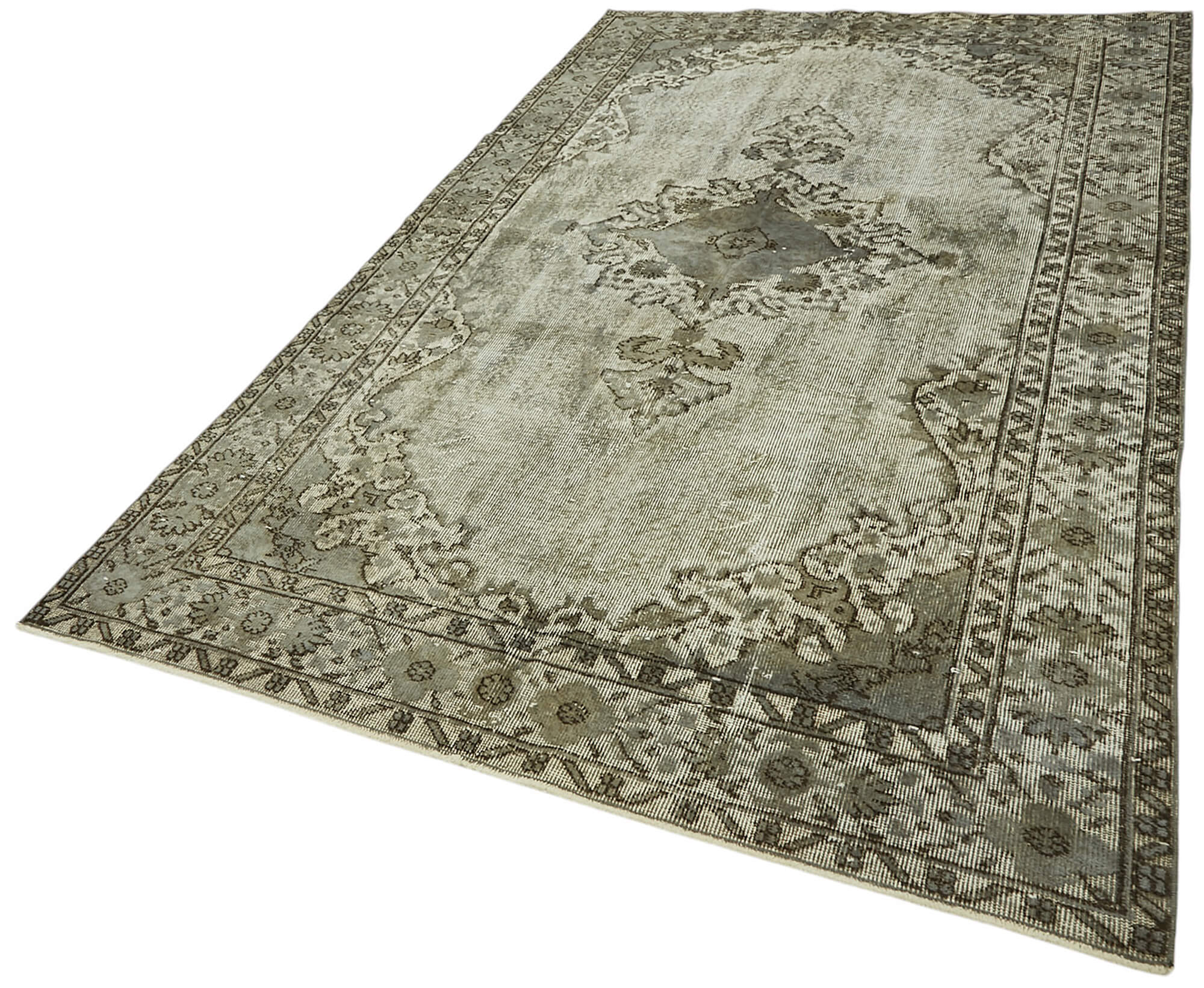 6x9 Vintage Hand-Carved Turkish Rug - 47095