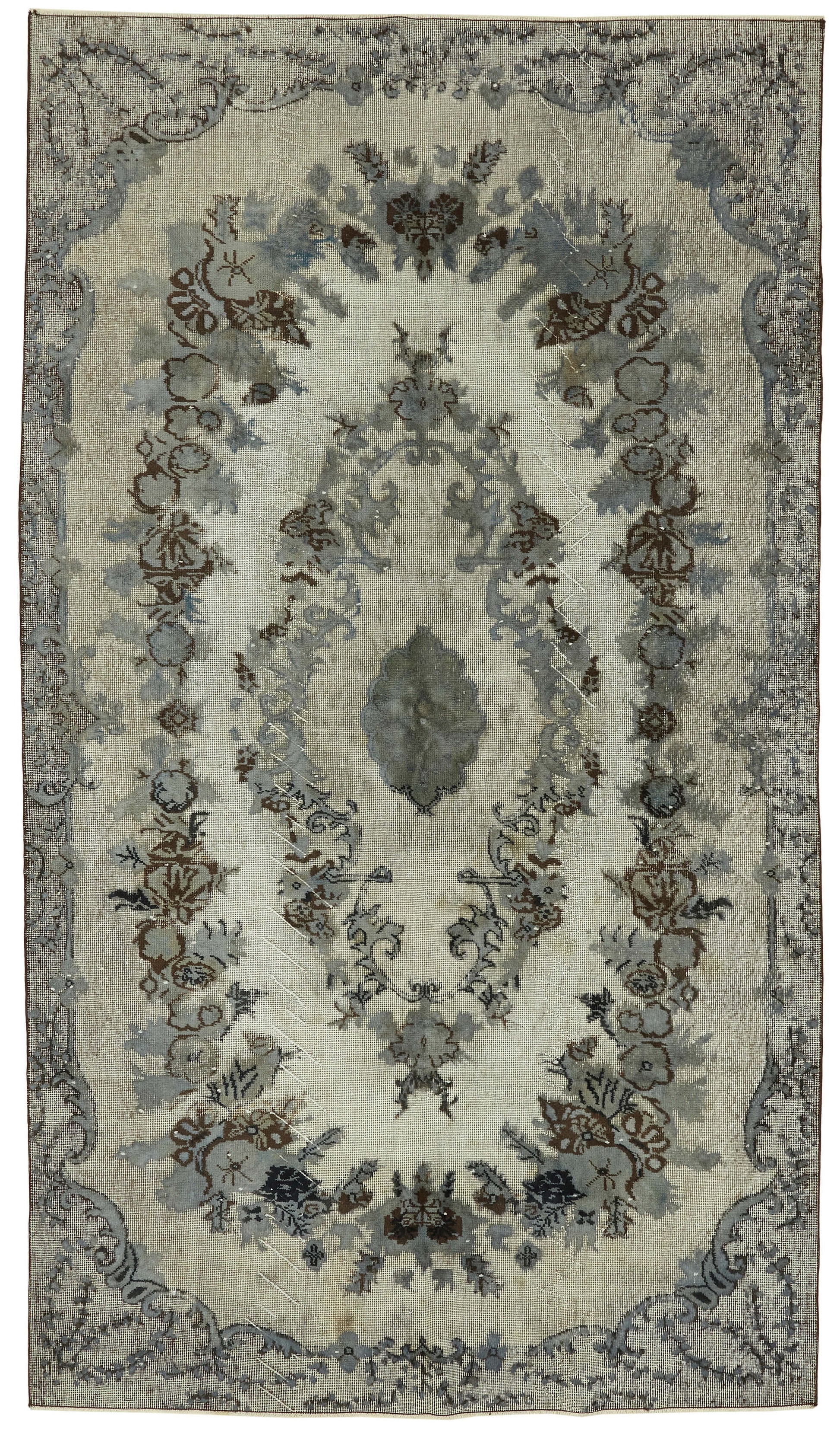 6x10 Vintage Hand-Carved Turkish Rug - 47096