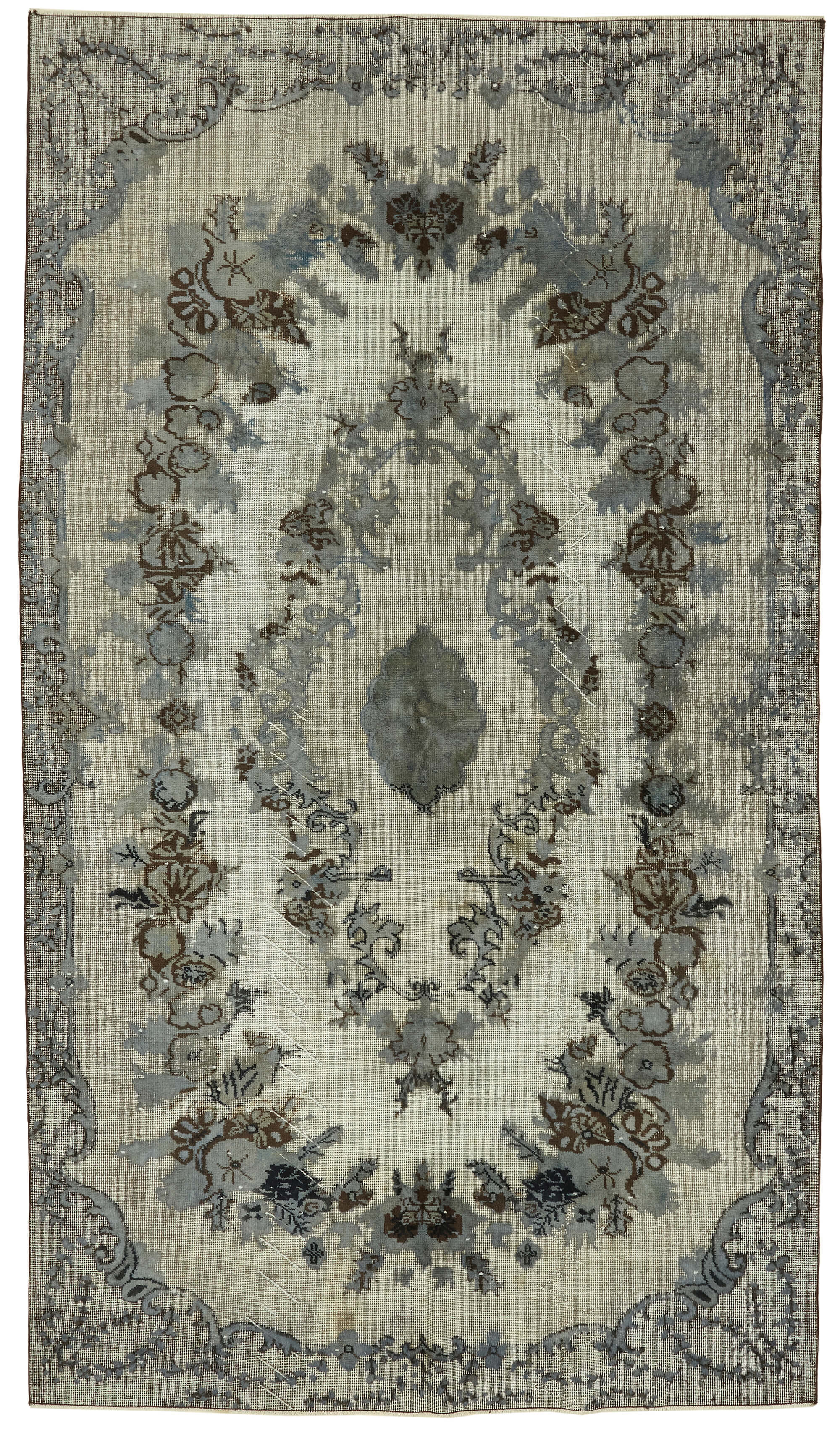 6x10 Vintage Hand-Carved Turkish Rug - 47096