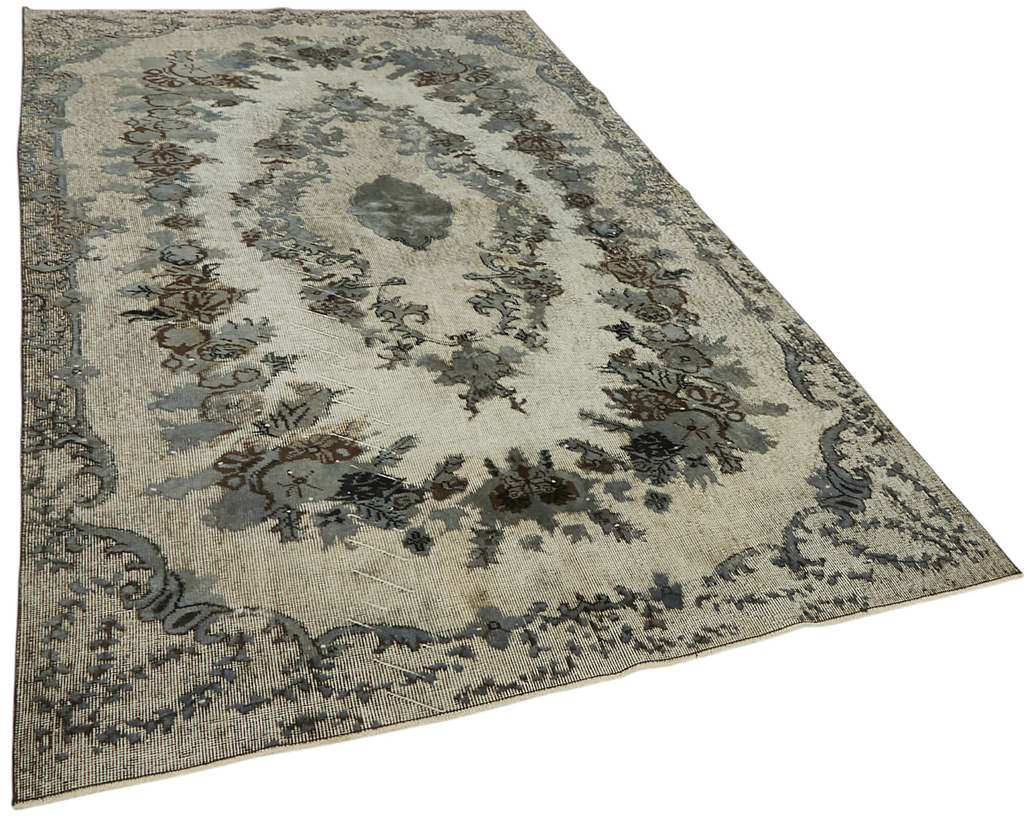6x10 Vintage Hand-Carved Turkish Rug - 47096
