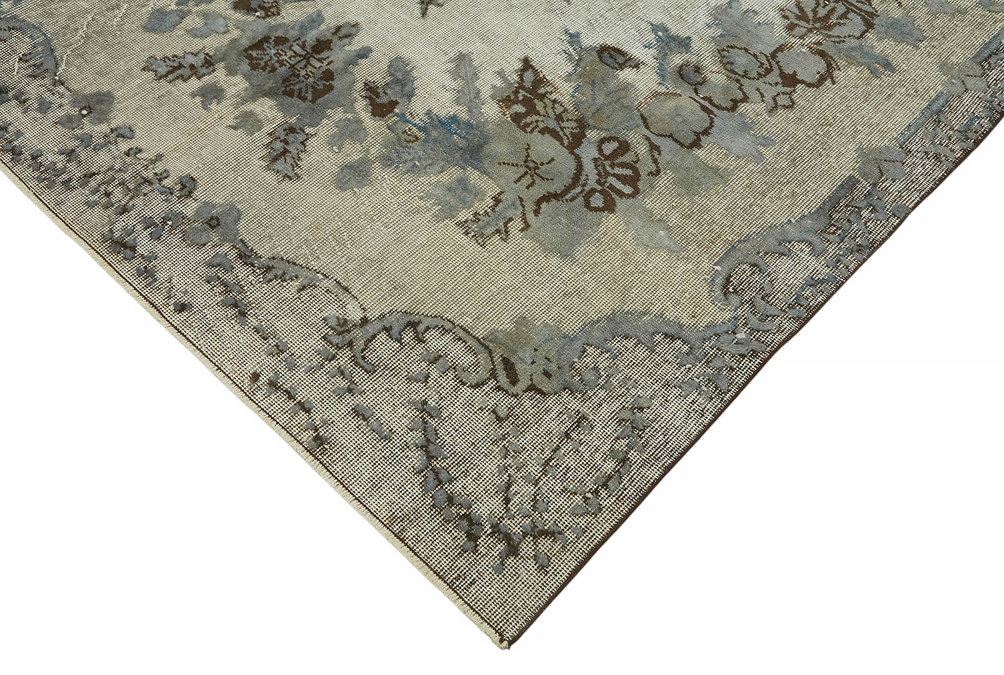 6x10 Vintage Hand-Carved Turkish Rug - 47096