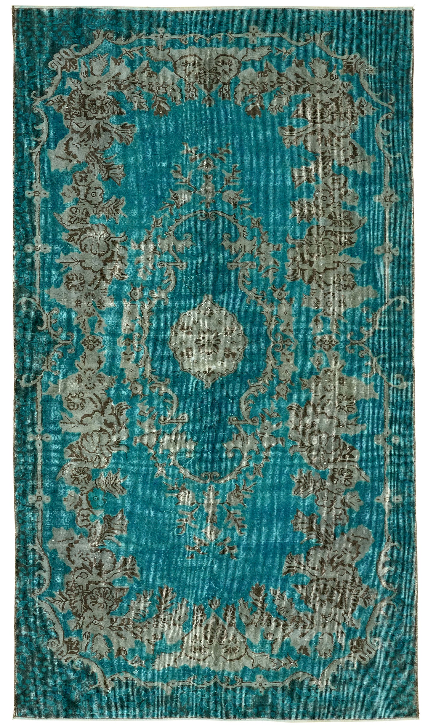 5x9 Vintage Hand-Carved Turkish Rug - 47100