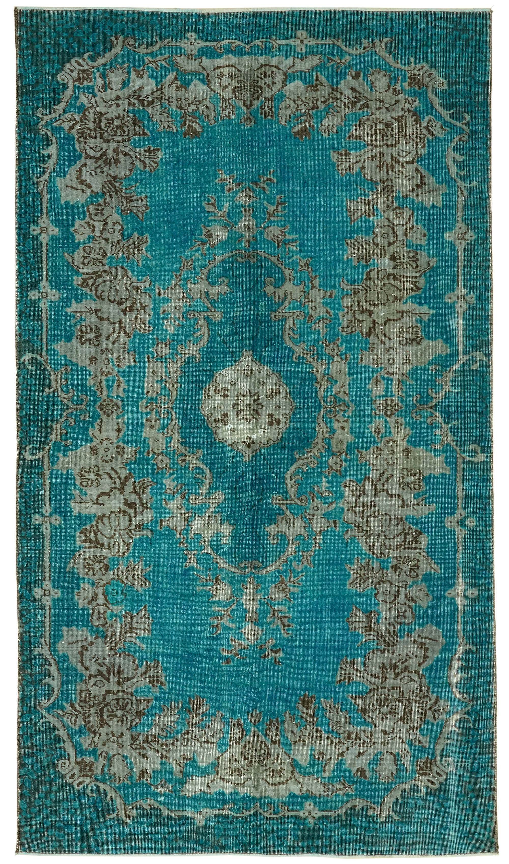 5x9 Vintage Hand-Carved Turkish Rug - 47100