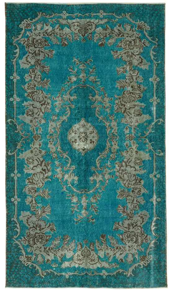 5x9 Vintage Hand-Carved Turkish Rug - 47100