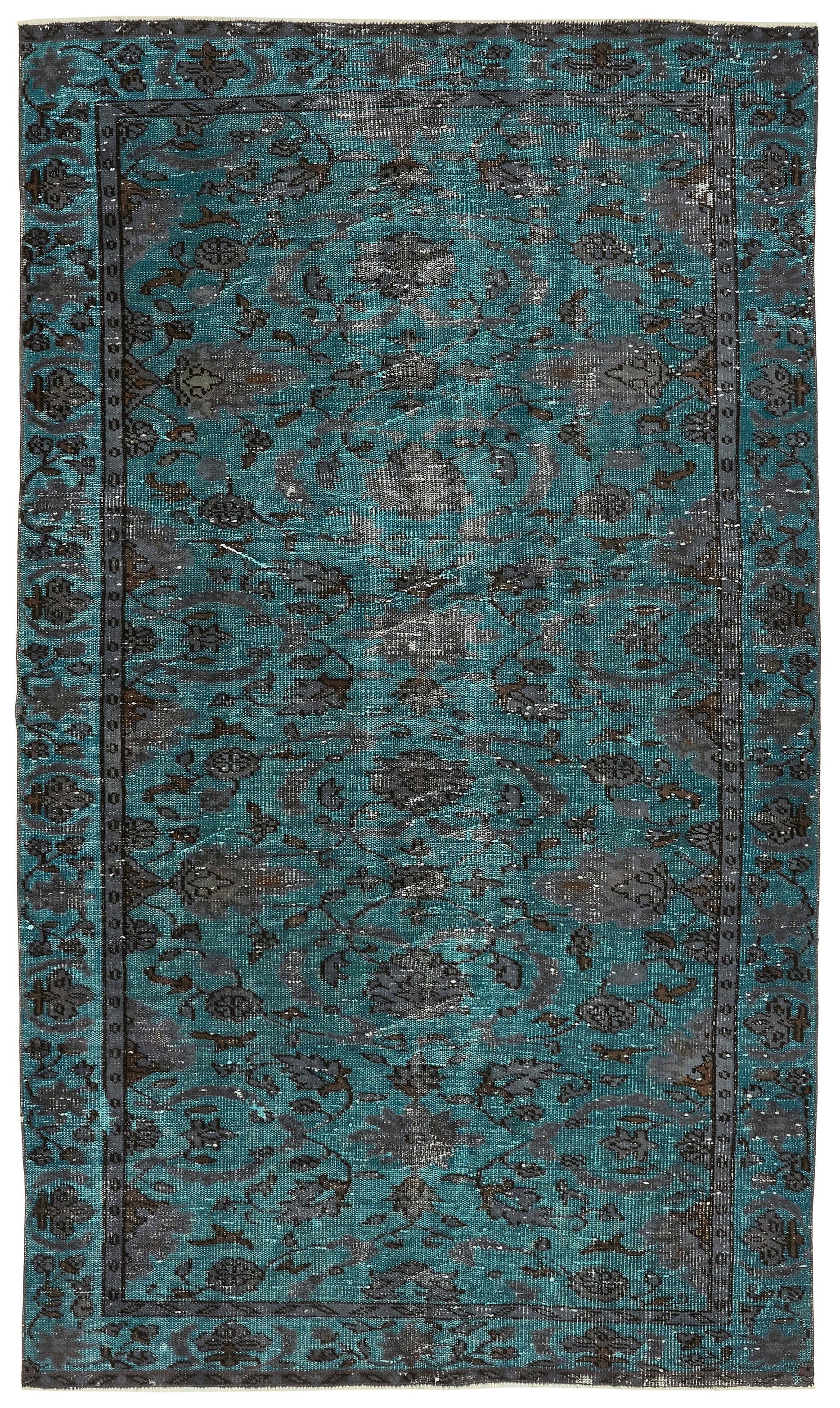 5x9 Vintage Hand-Carved Turkish Rug - 47101
