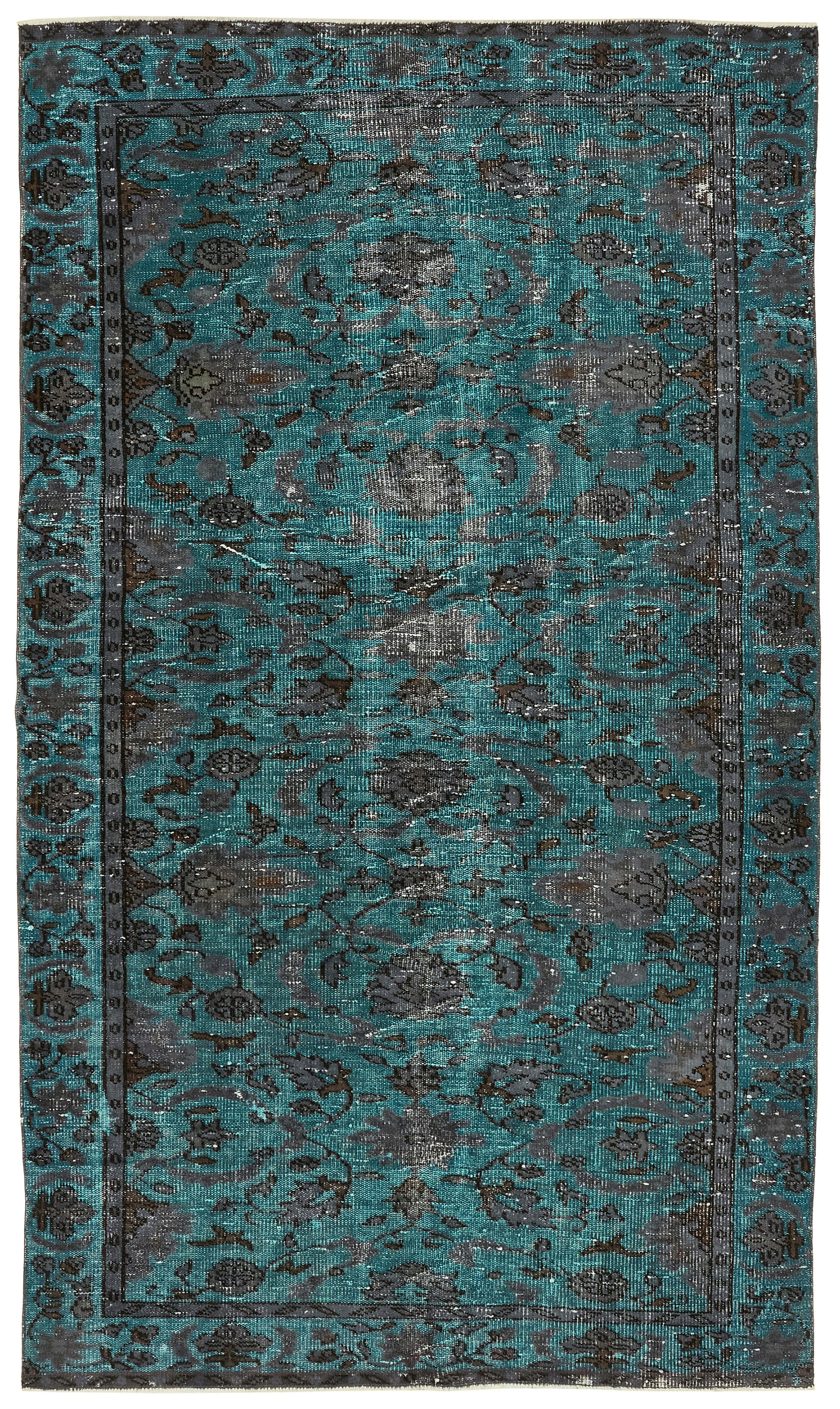 5x9 Vintage Hand-Carved Turkish Rug - 47101