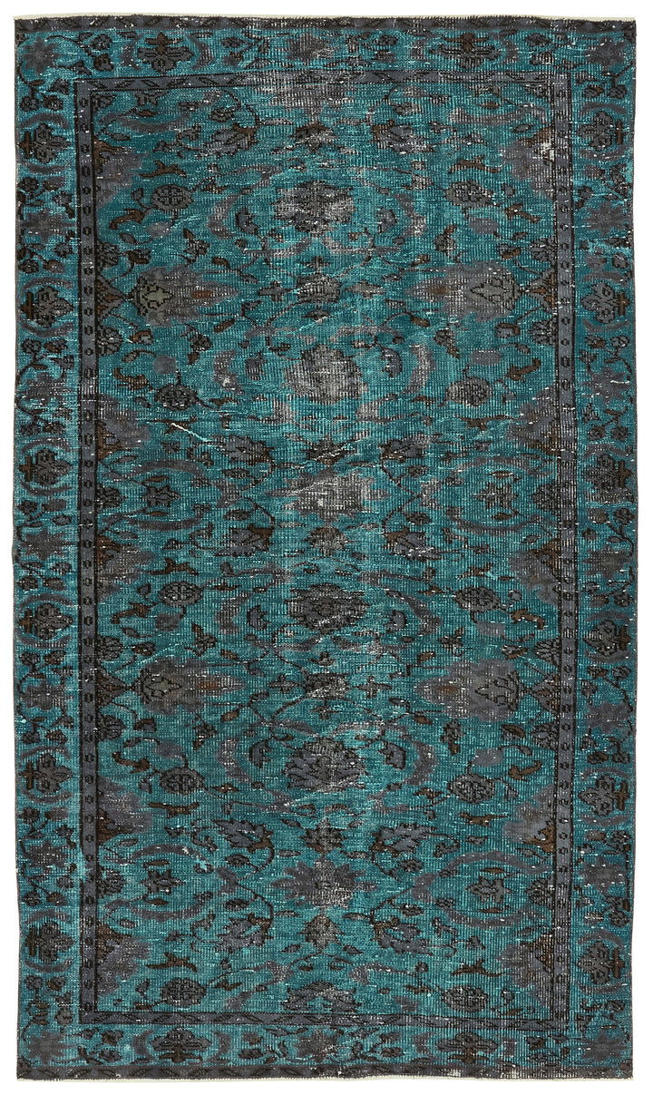 5x9 Vintage Hand-Carved Turkish Rug - 47101