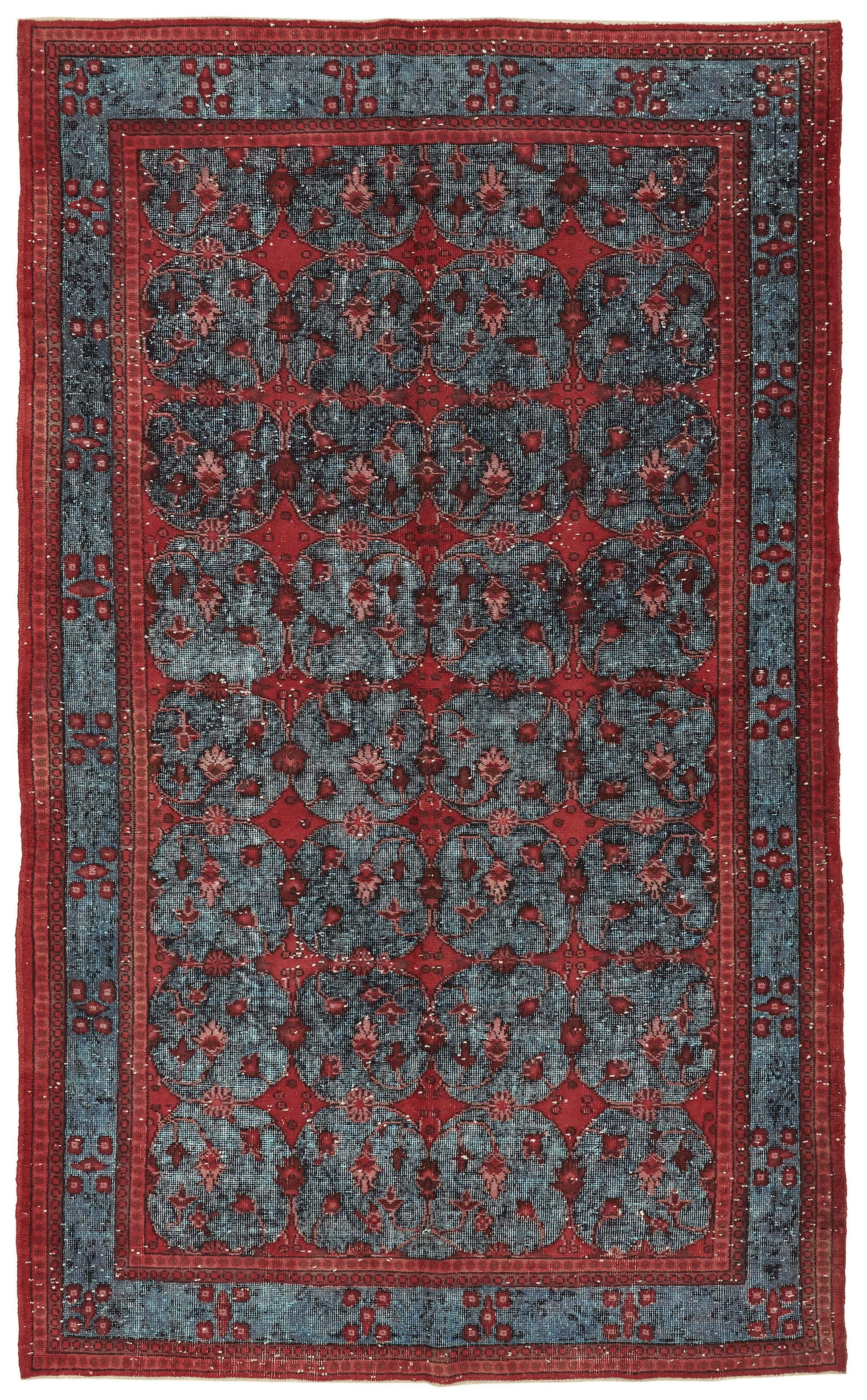 6x10 Vintage Hand-Carved Turkish Rug - 47103