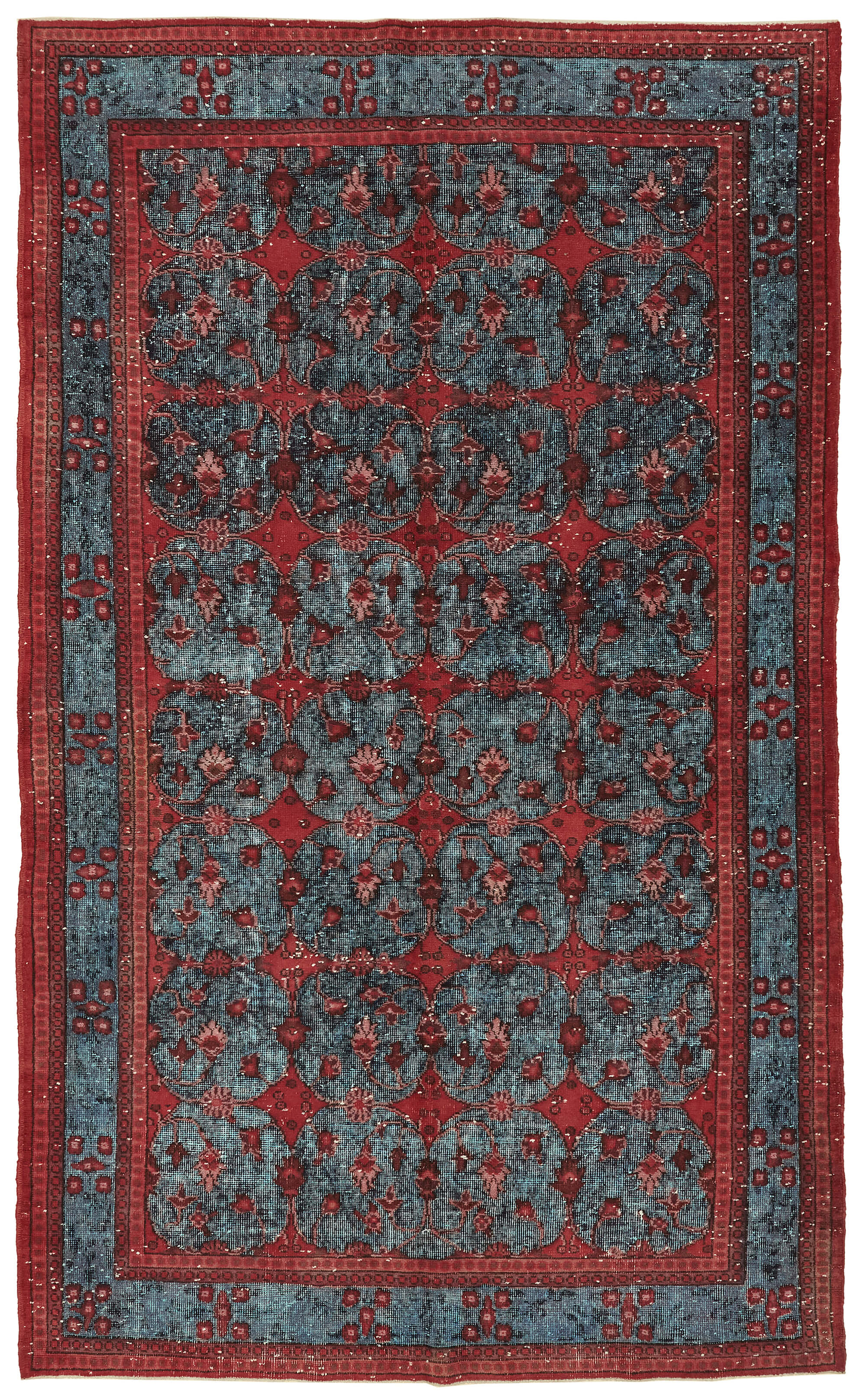 6x10 Vintage Hand-Carved Turkish Rug - 47103