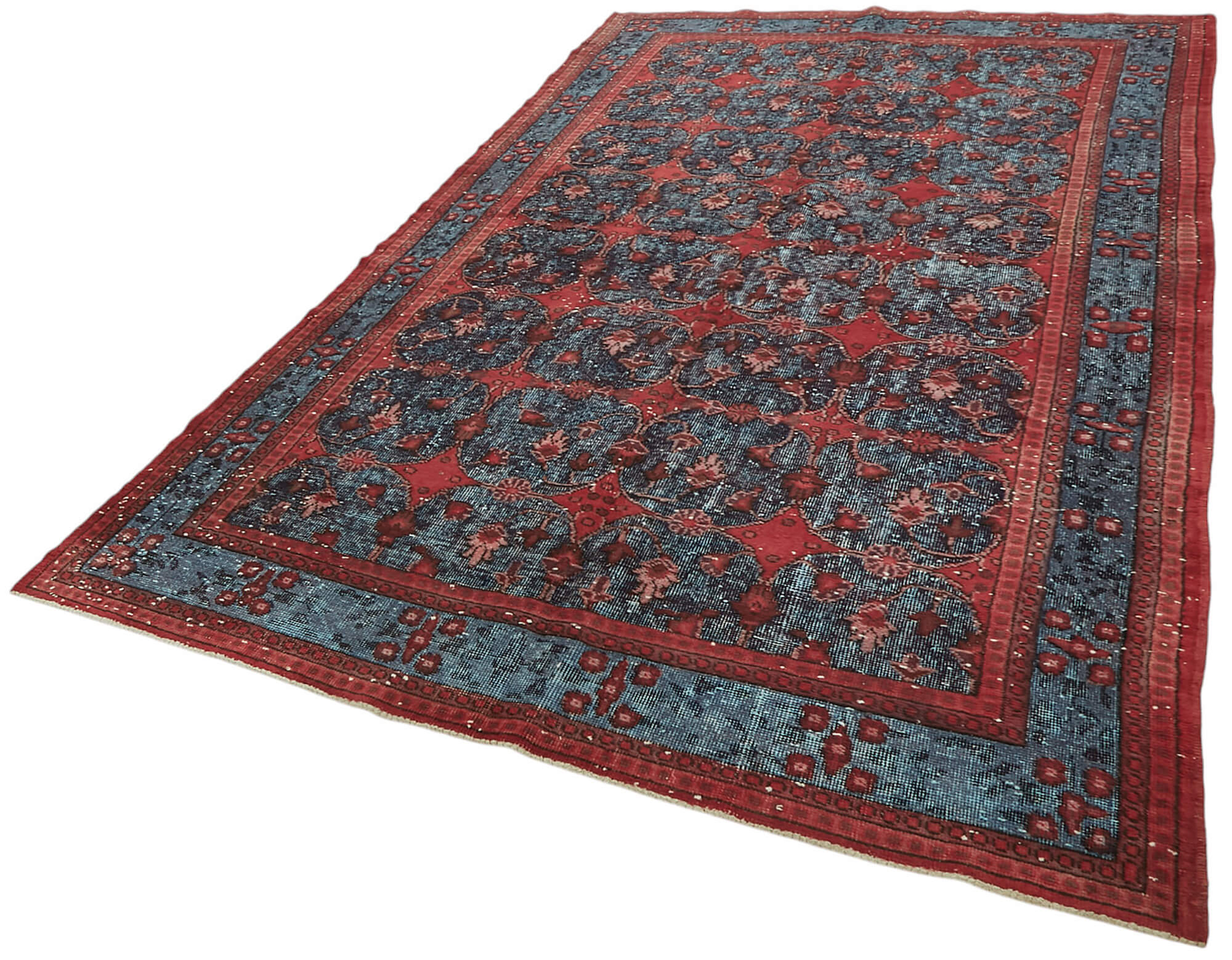6x10 Vintage Hand-Carved Turkish Rug - 47103