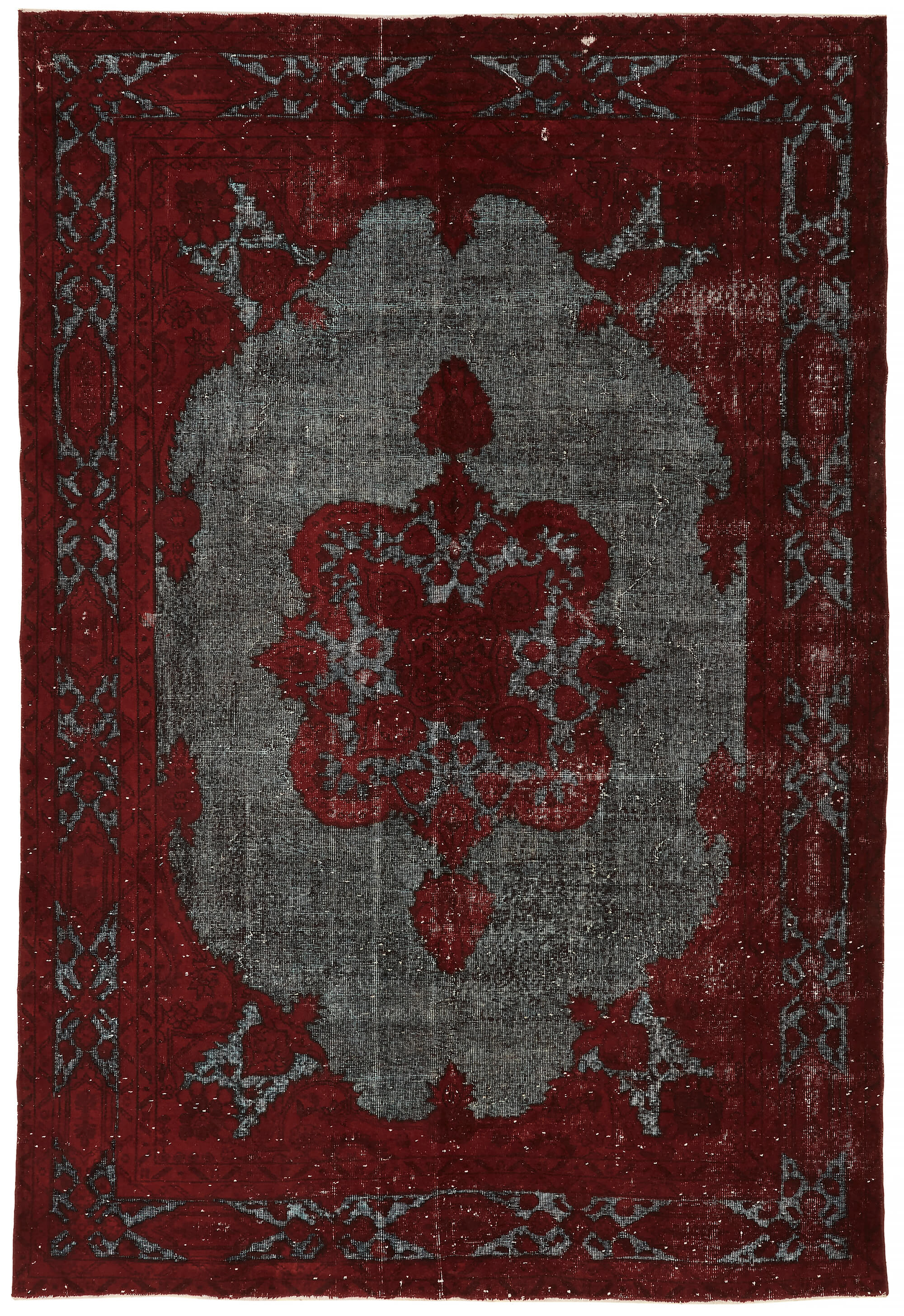 7x10 Vintage Hand-Carved Turkish Rug - 47105