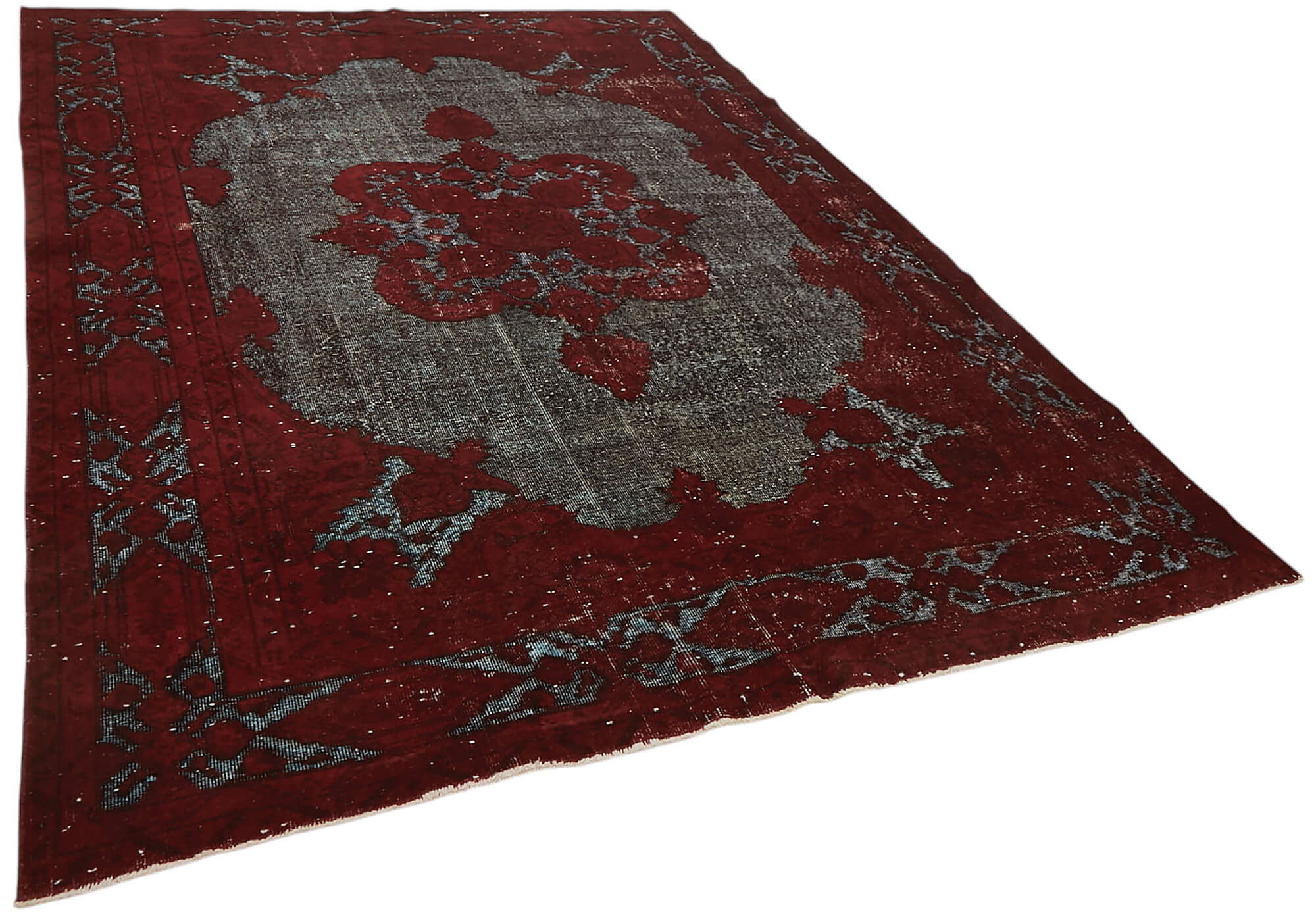 7x10 Vintage Hand-Carved Turkish Rug - 47105