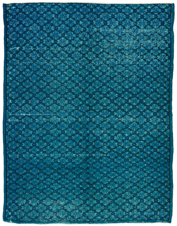 7x9 Vintage Hand-Carved Turkish Rug - 47106