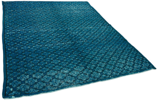 7x9 Vintage Hand-Carved Turkish Rug - 47106