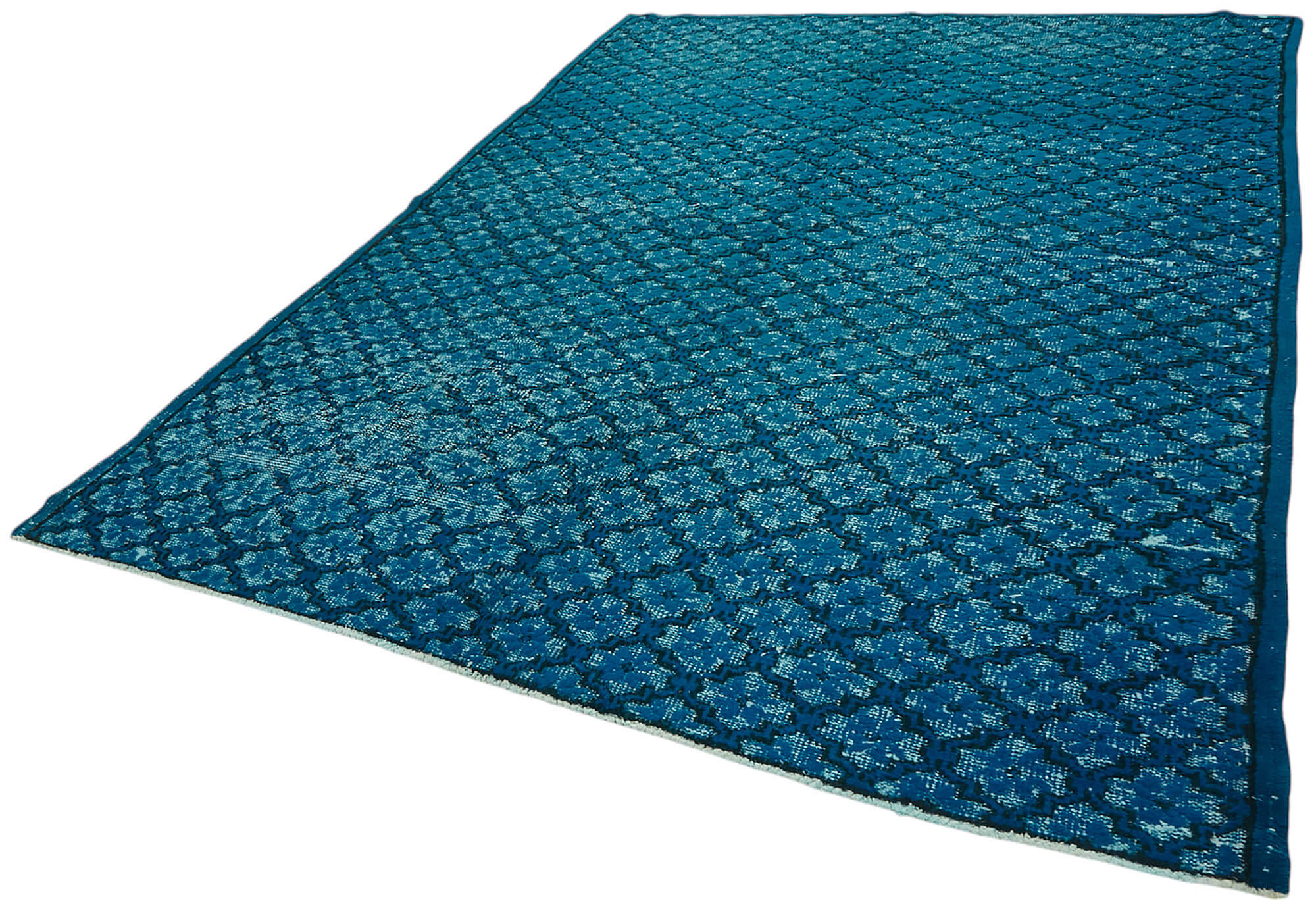 7x9 Vintage Hand-Carved Turkish Rug - 47106