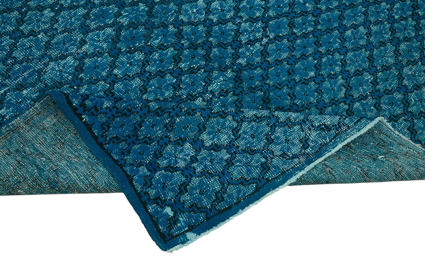 7x9 Vintage Hand-Carved Turkish Rug - 47106