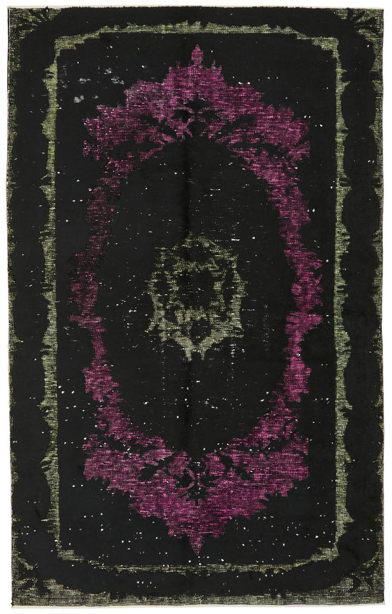 5x8 Vintage Hand-Carved Turkish Rug - 47107