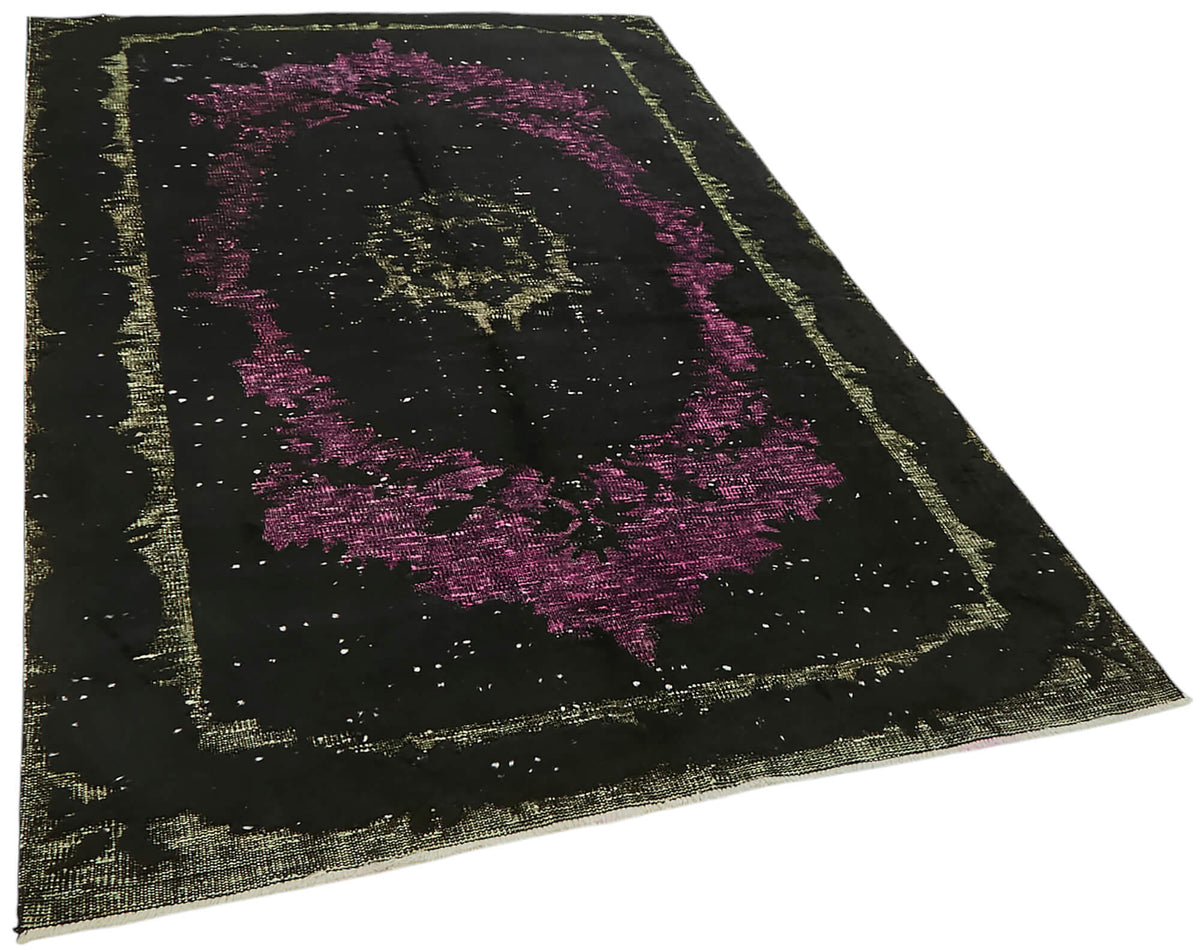5x8 Vintage Hand-Carved Turkish Rug - 47107