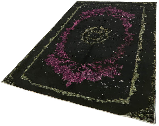 5x8 Vintage Hand-Carved Turkish Rug - 47107