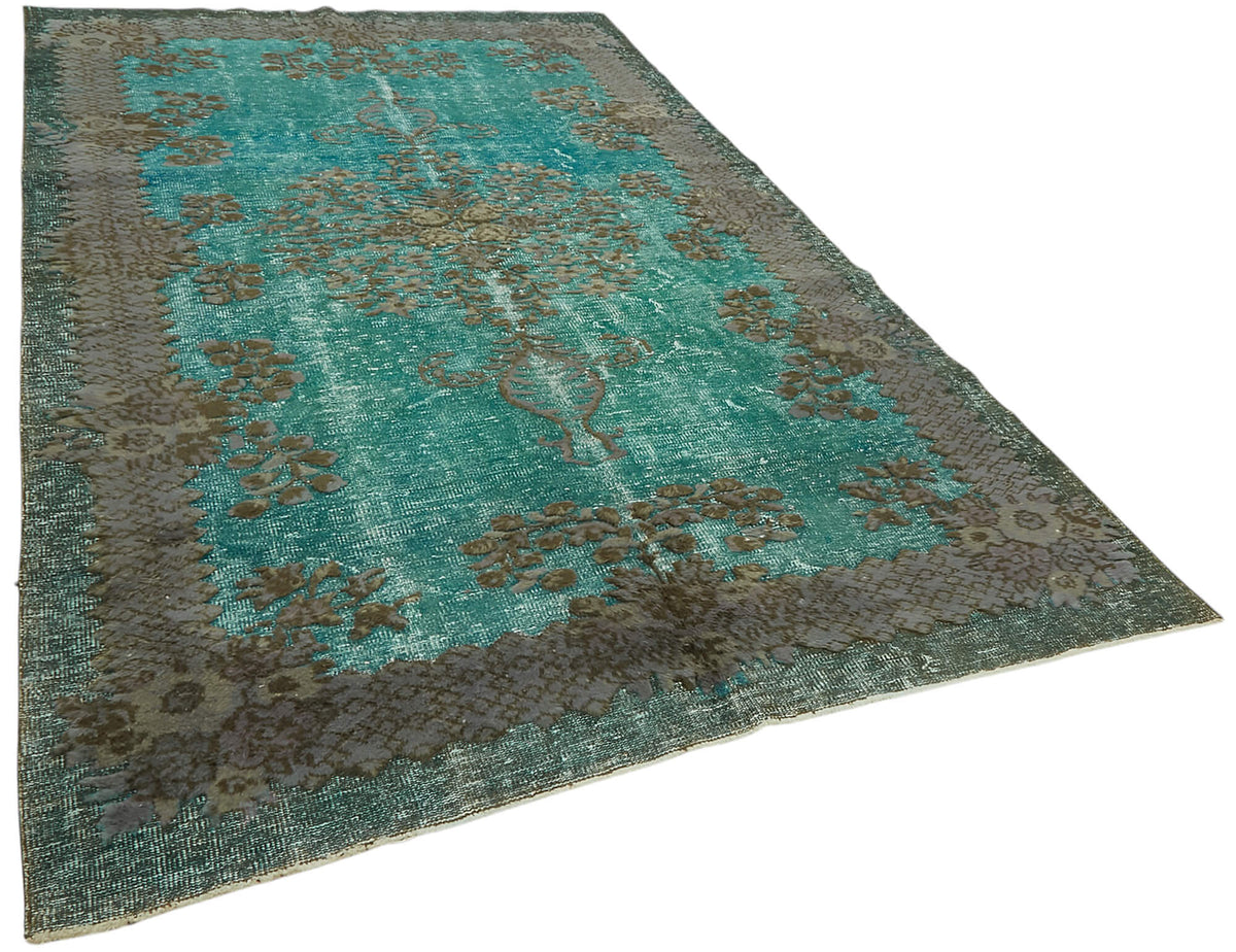 6x11 Vintage Hand-Carved Turkish Rug - 47108