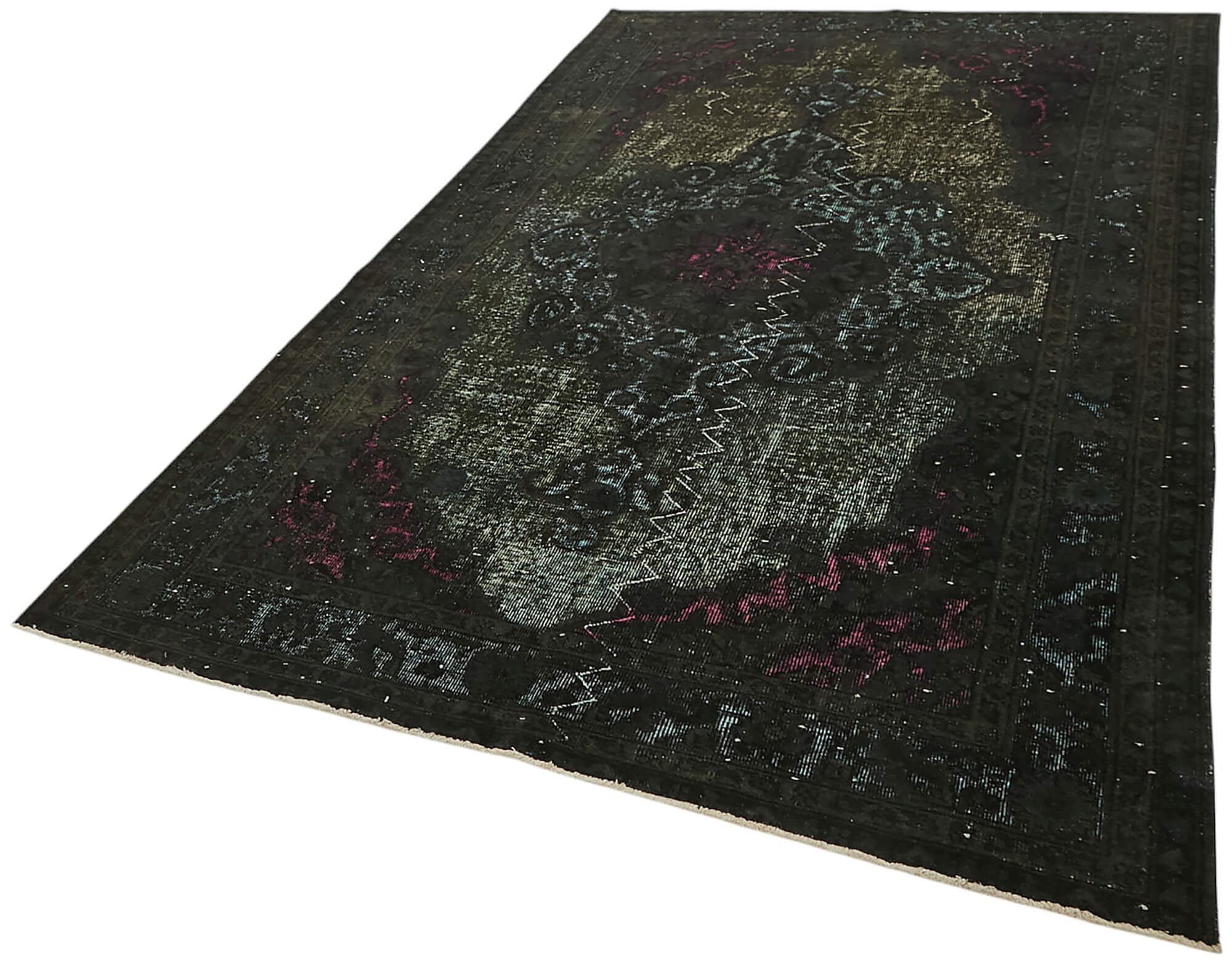 5x9 Vintage Hand-Carved Turkish Rug - 47111