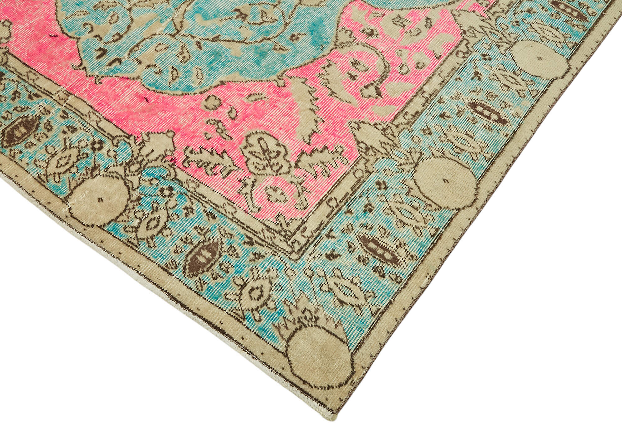 6x9 Vintage Hand-Carved Turkish Rug - 47114