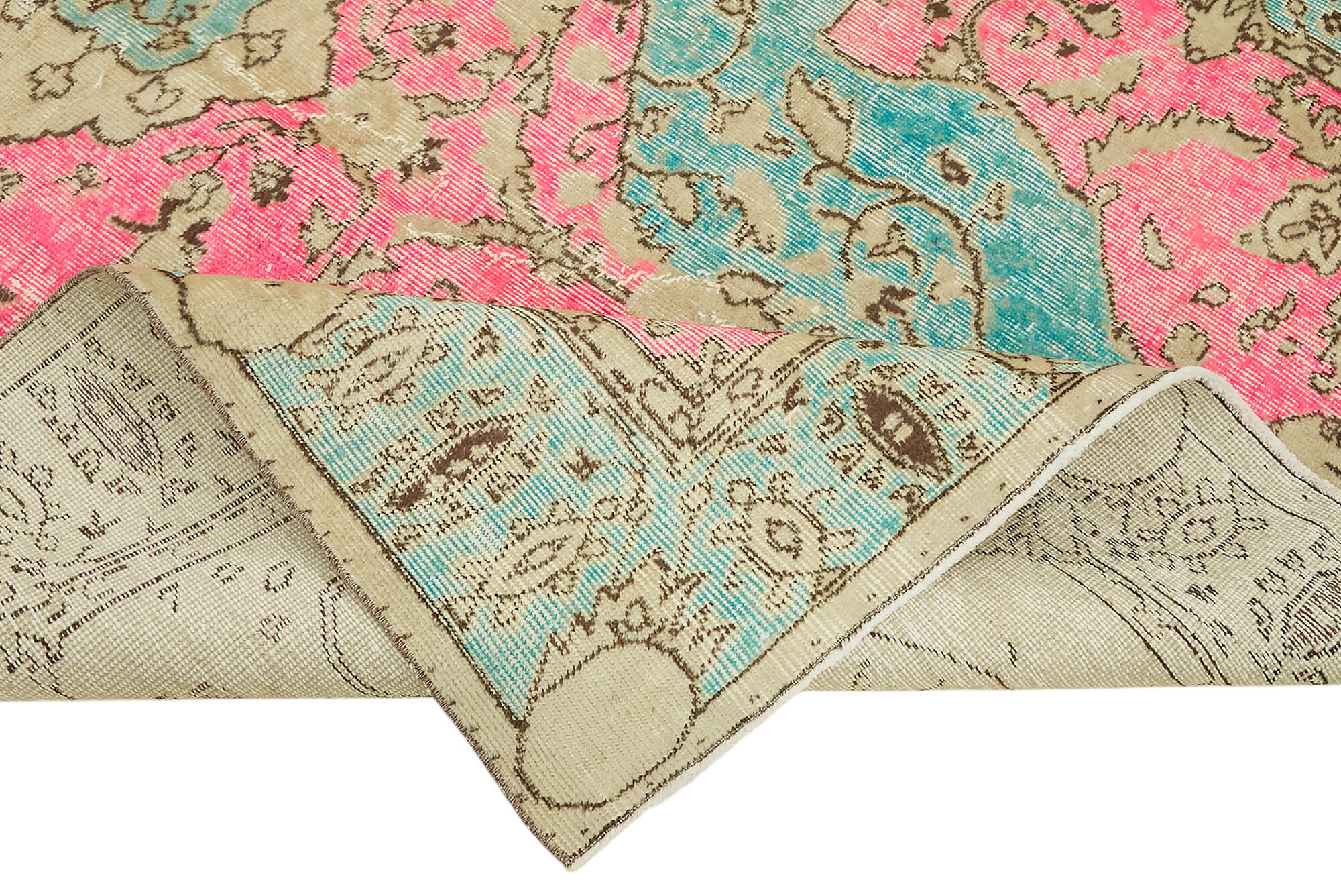 6x9 Vintage Hand-Carved Turkish Rug - 47114
