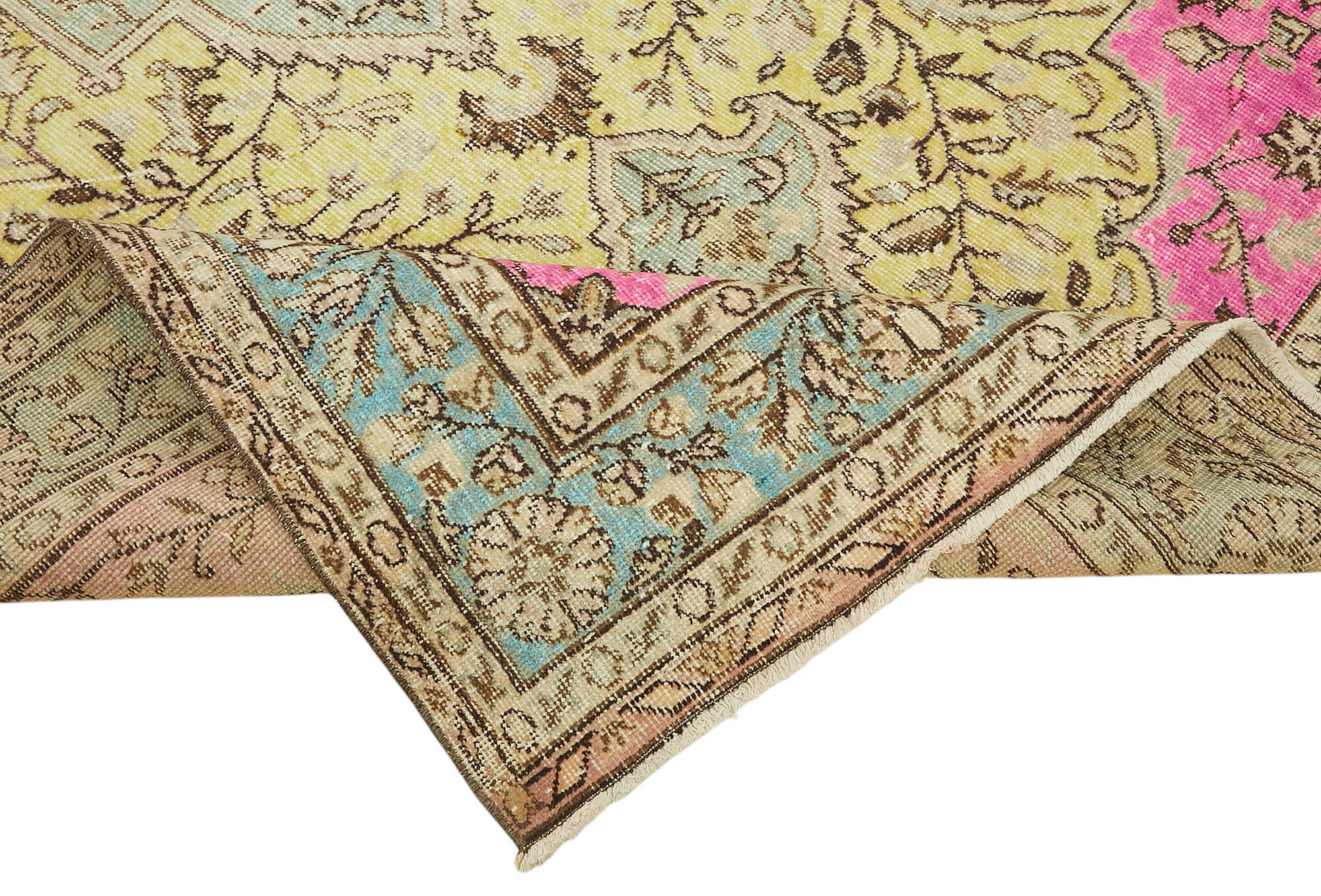 6x11 Vintage Hand-Carved Turkish Rug - 47115