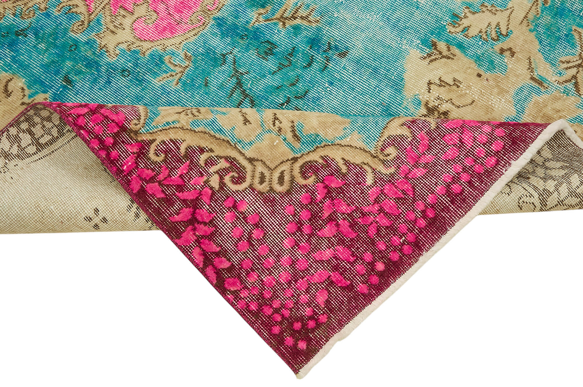5x9 Vintage Hand-Carved Turkish Rug - 47116