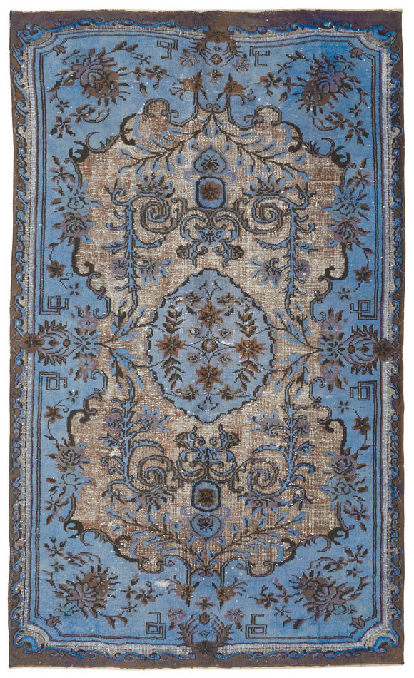 7x11 Vintage Hand-Carved Turkish Rug - 47117