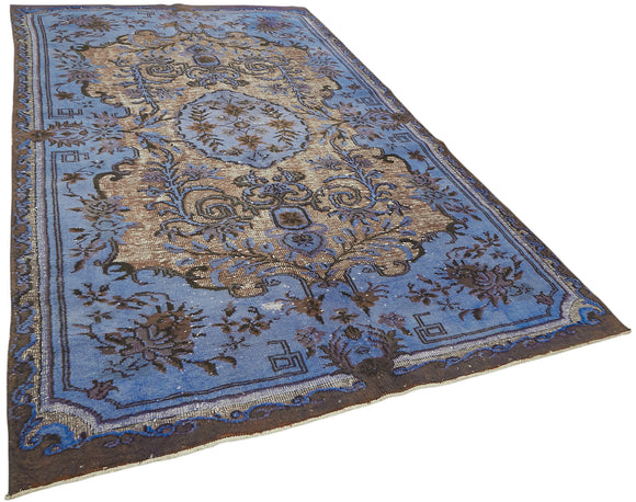 7x11 Vintage Hand-Carved Turkish Rug - 47117