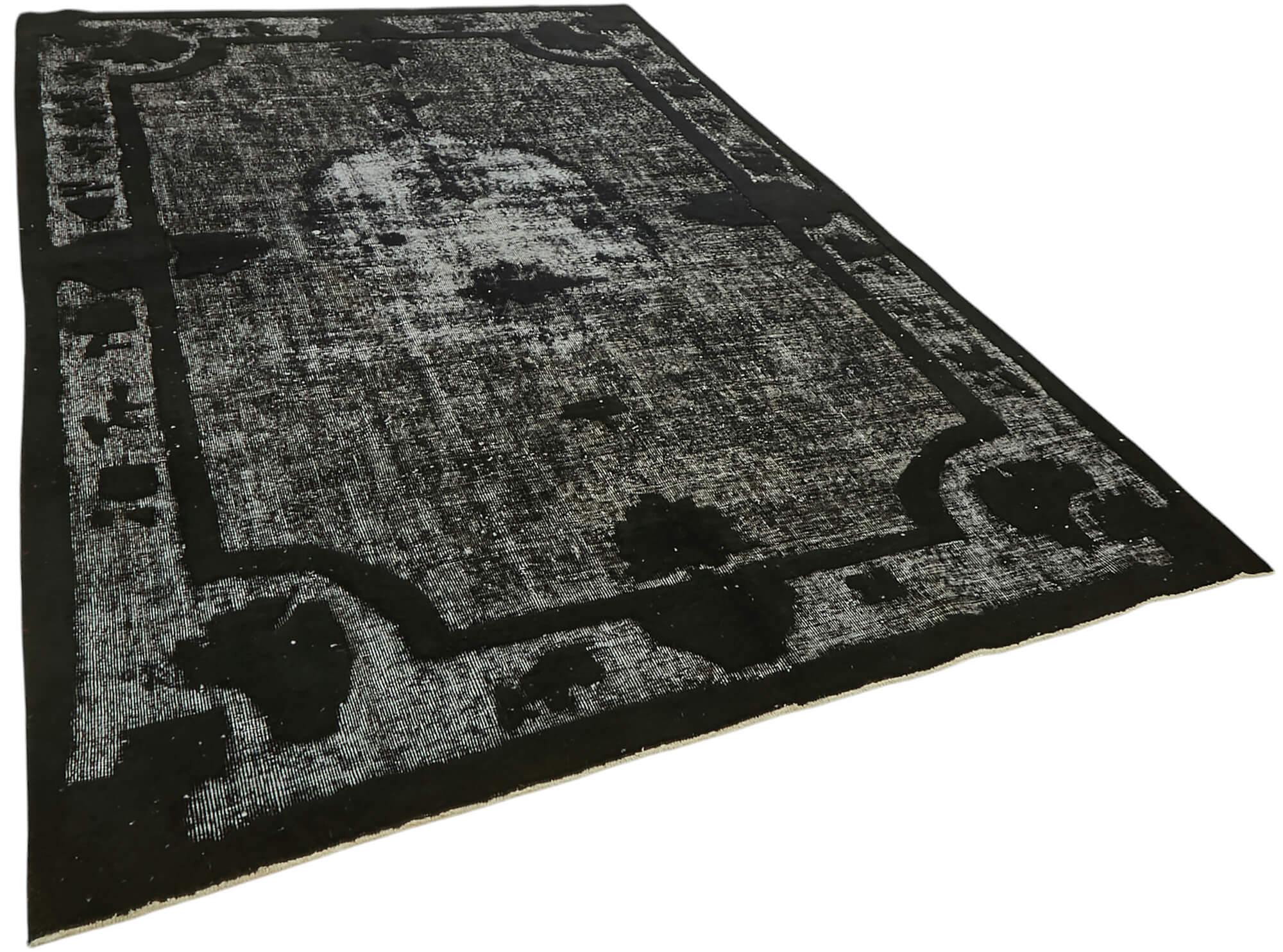 7x10 Vintage Hand-Carved Turkish Rug - 47119