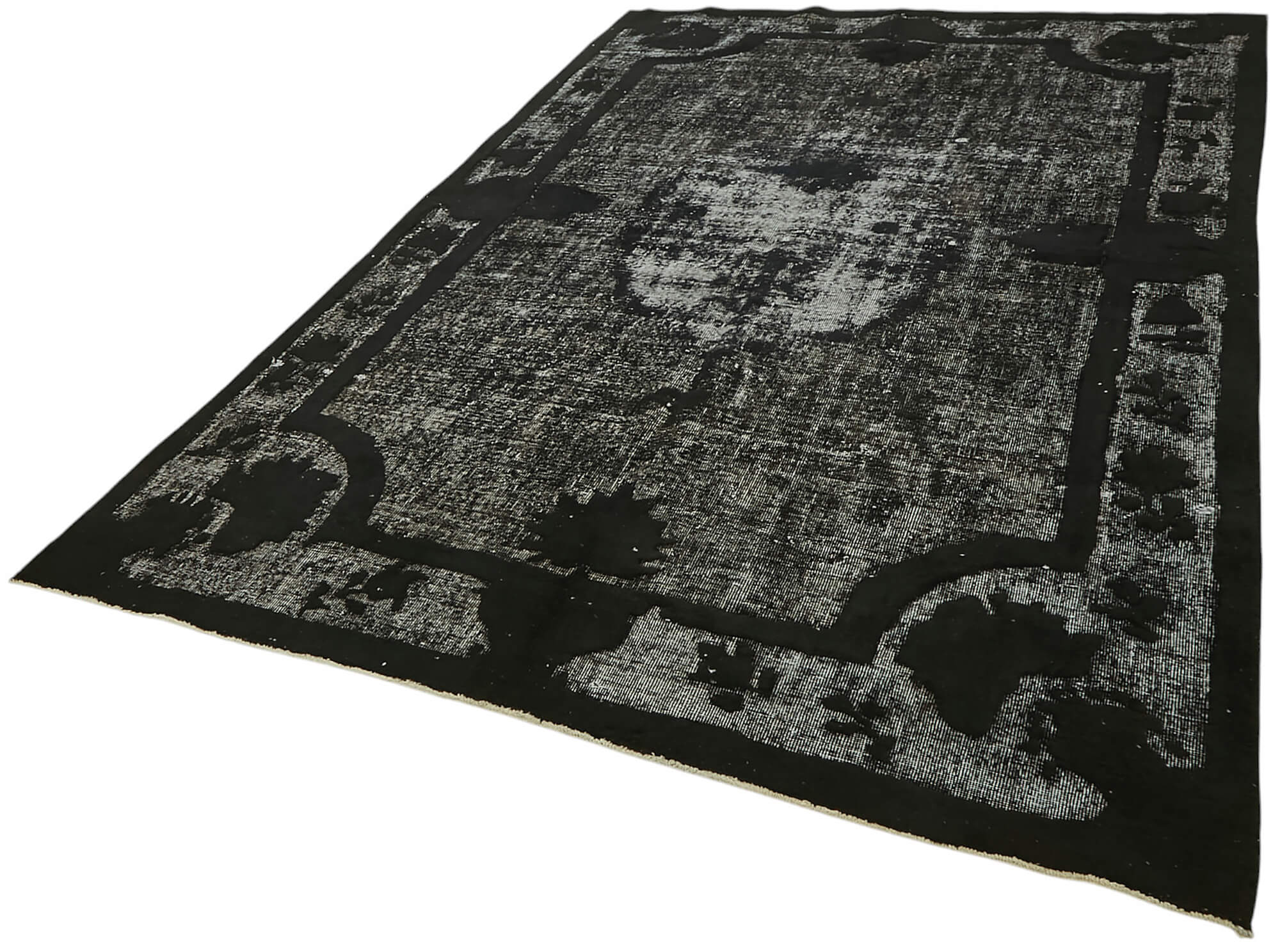 7x10 Vintage Hand-Carved Turkish Rug - 47119