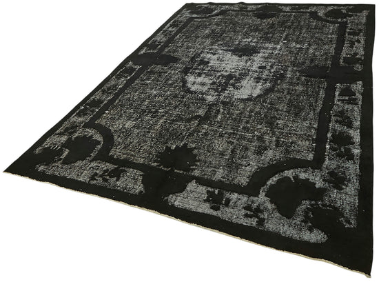 7x10 Vintage Hand-Carved Turkish Rug - 47119