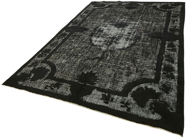 7x10 Vintage Hand-Carved Turkish Rug - 47119