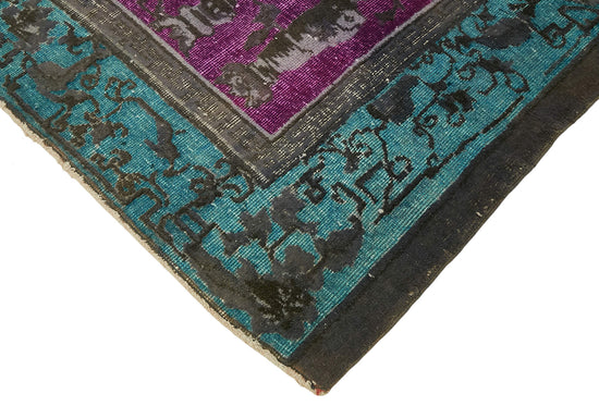 7x9 Vintage Hand-Carved Turkish Rug - 47122