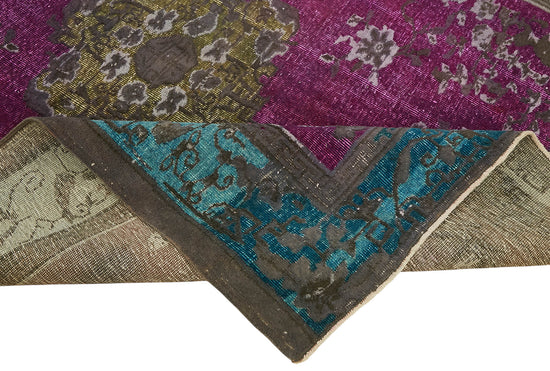 7x9 Vintage Hand-Carved Turkish Rug - 47122