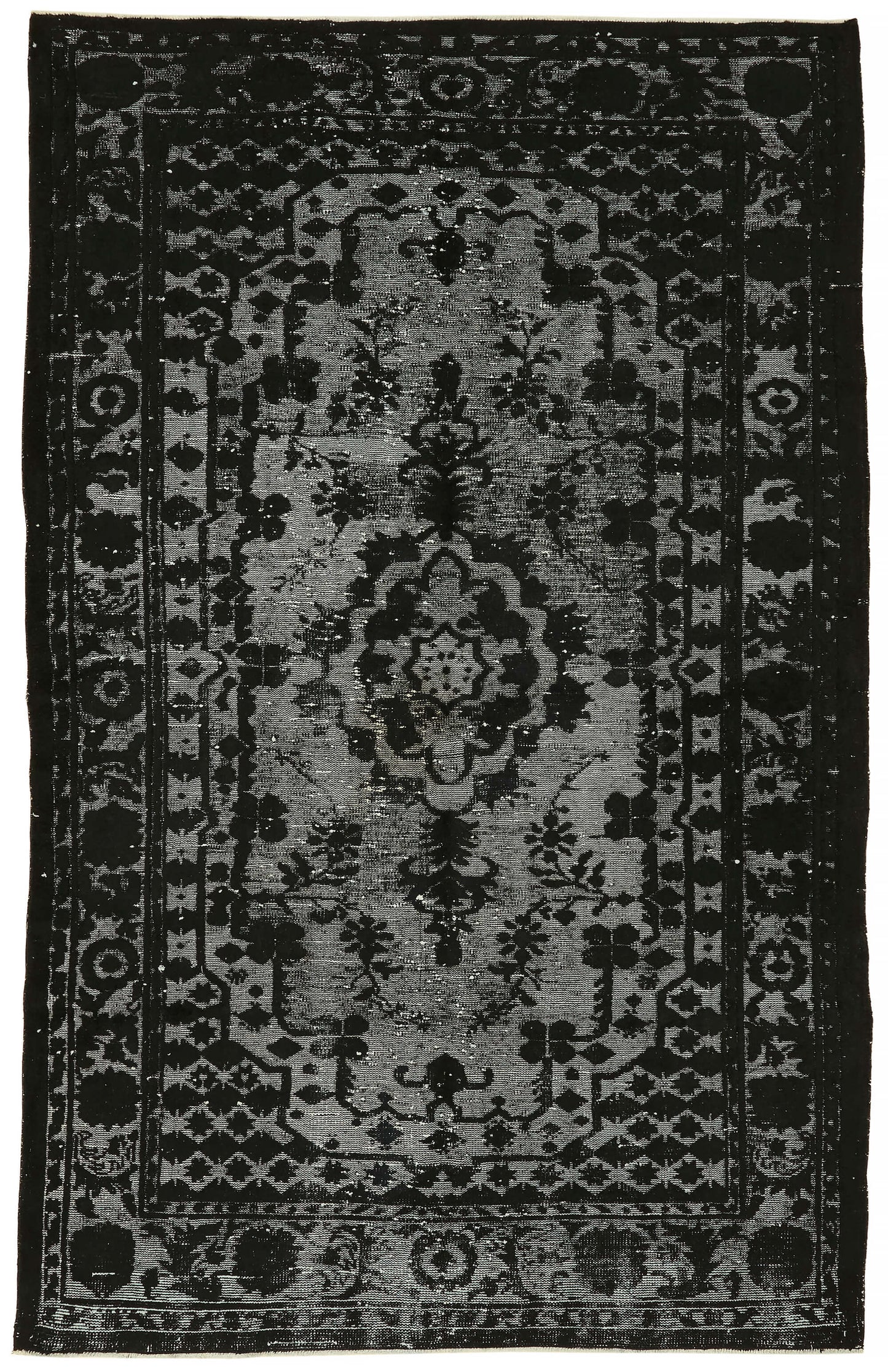 6x9 Vintage Hand-Carved Turkish Rug - 47124