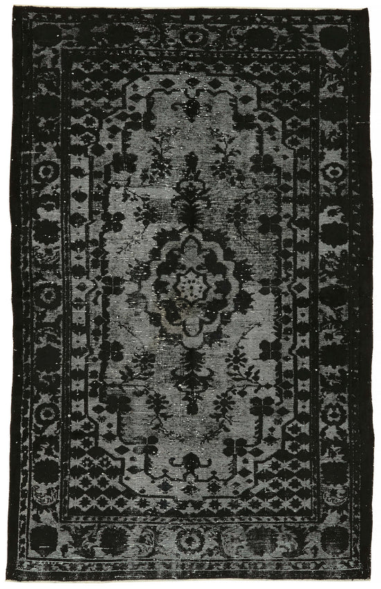 6x9 Vintage Hand-Carved Turkish Rug - 47124