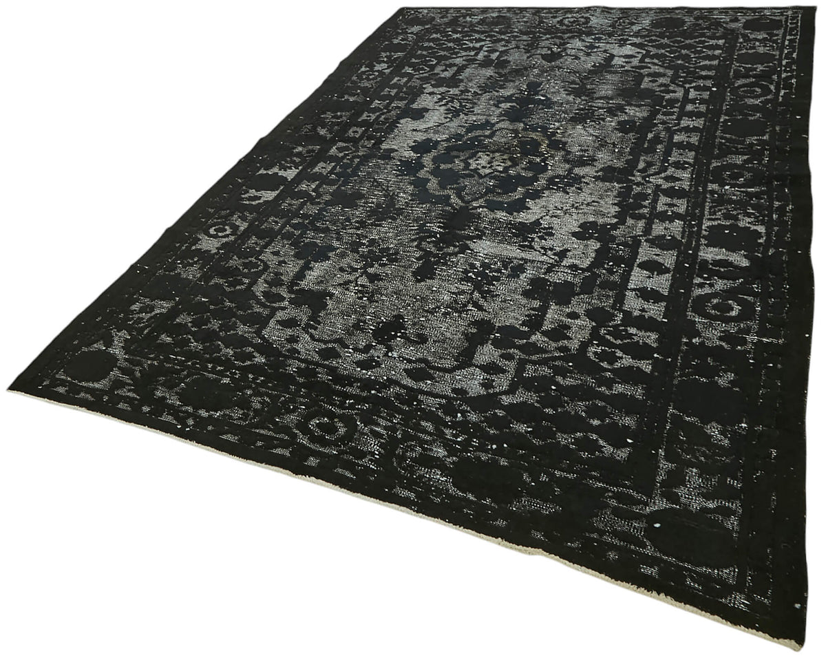6x9 Vintage Hand-Carved Turkish Rug - 47124