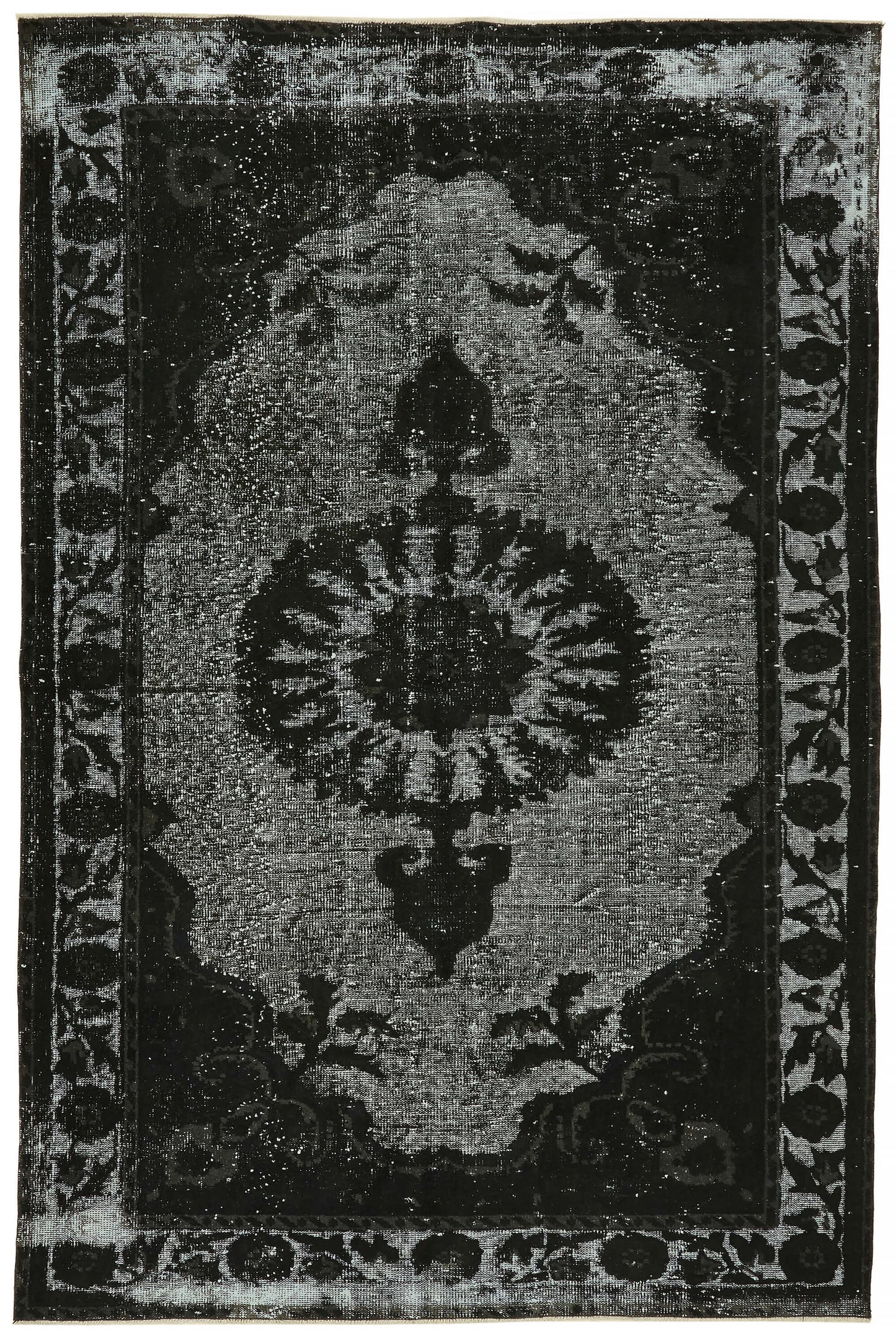 6x9 Vintage Hand-Carved Turkish Rug - 47125