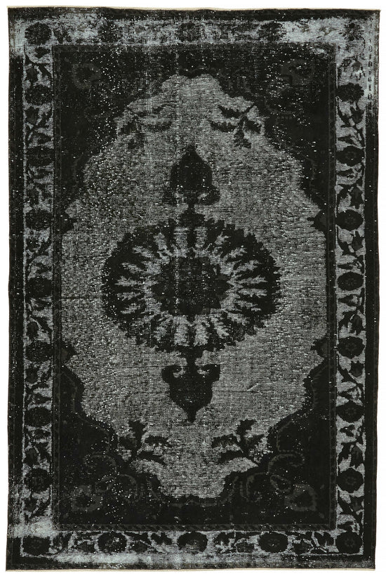 6x9 Vintage Hand-Carved Turkish Rug - 47125