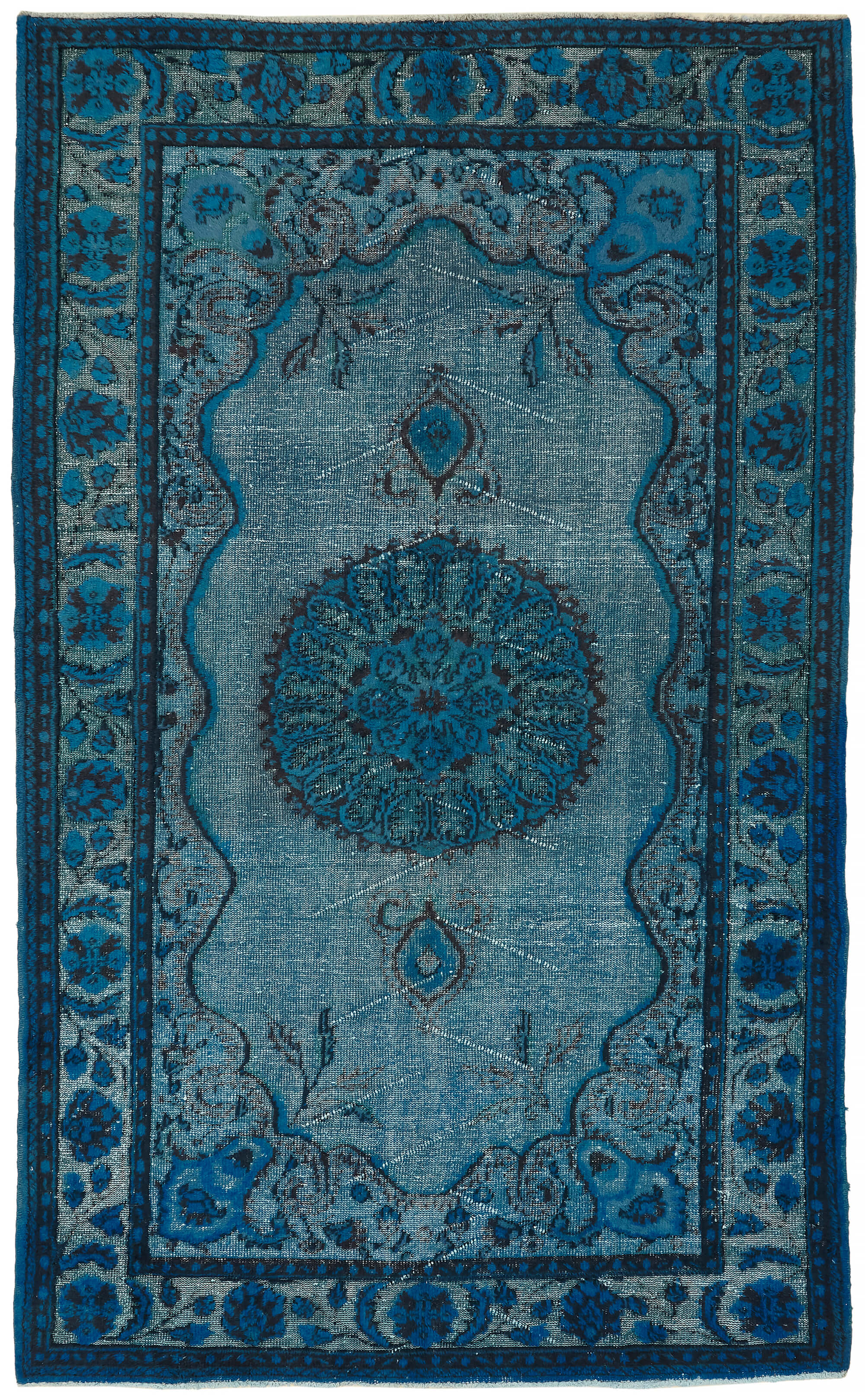 6x10 Vintage Hand-Carved Turkish Rug - 47126