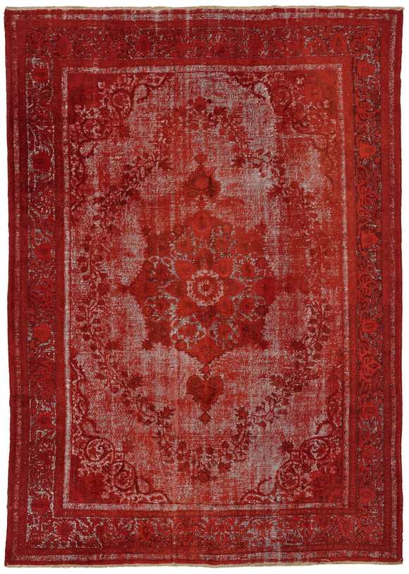 9x12 Vintage Hand-Carved Turkish Rug - 47128