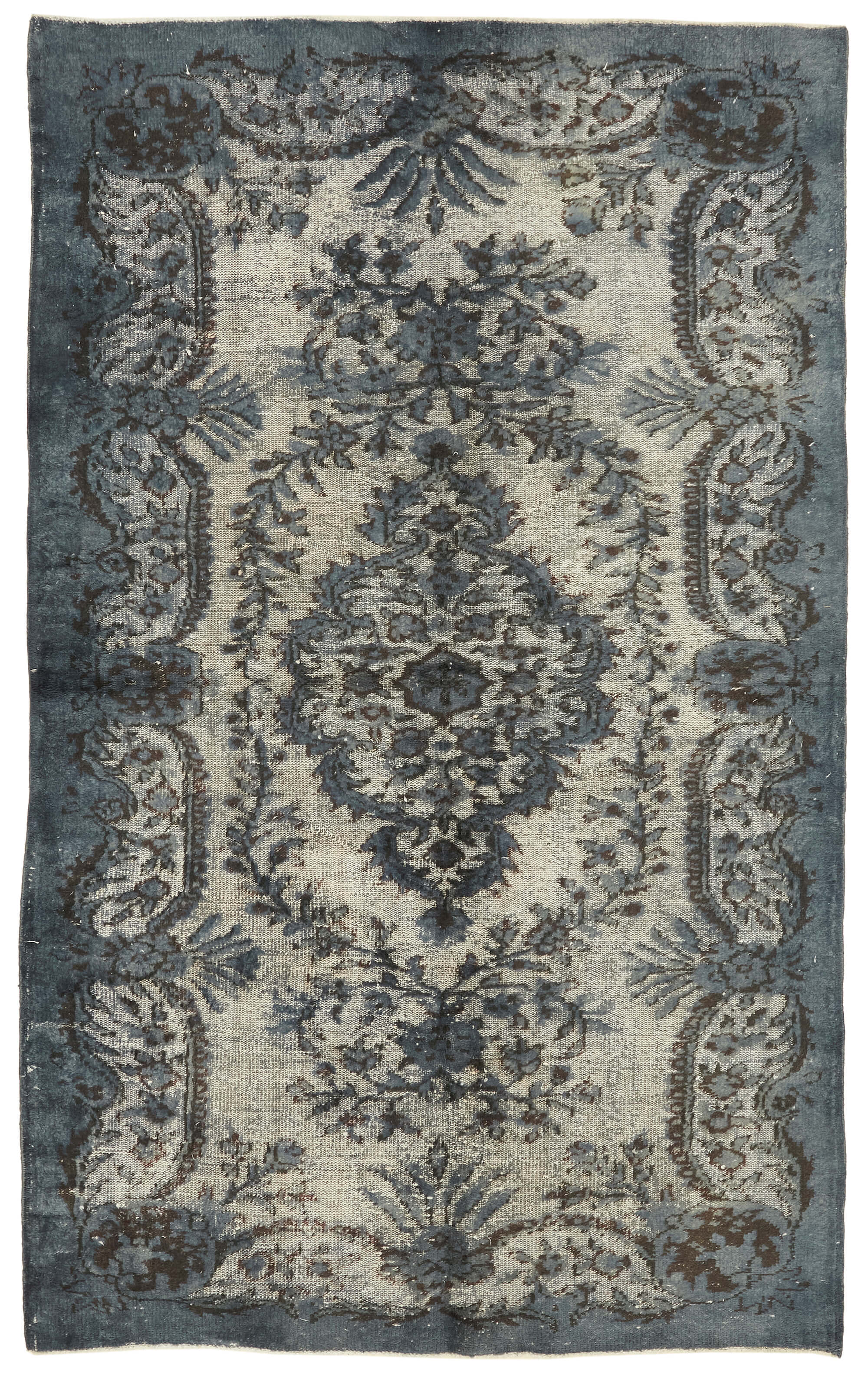 6x9 Vintage Hand-Carved Turkish Rug - 47134